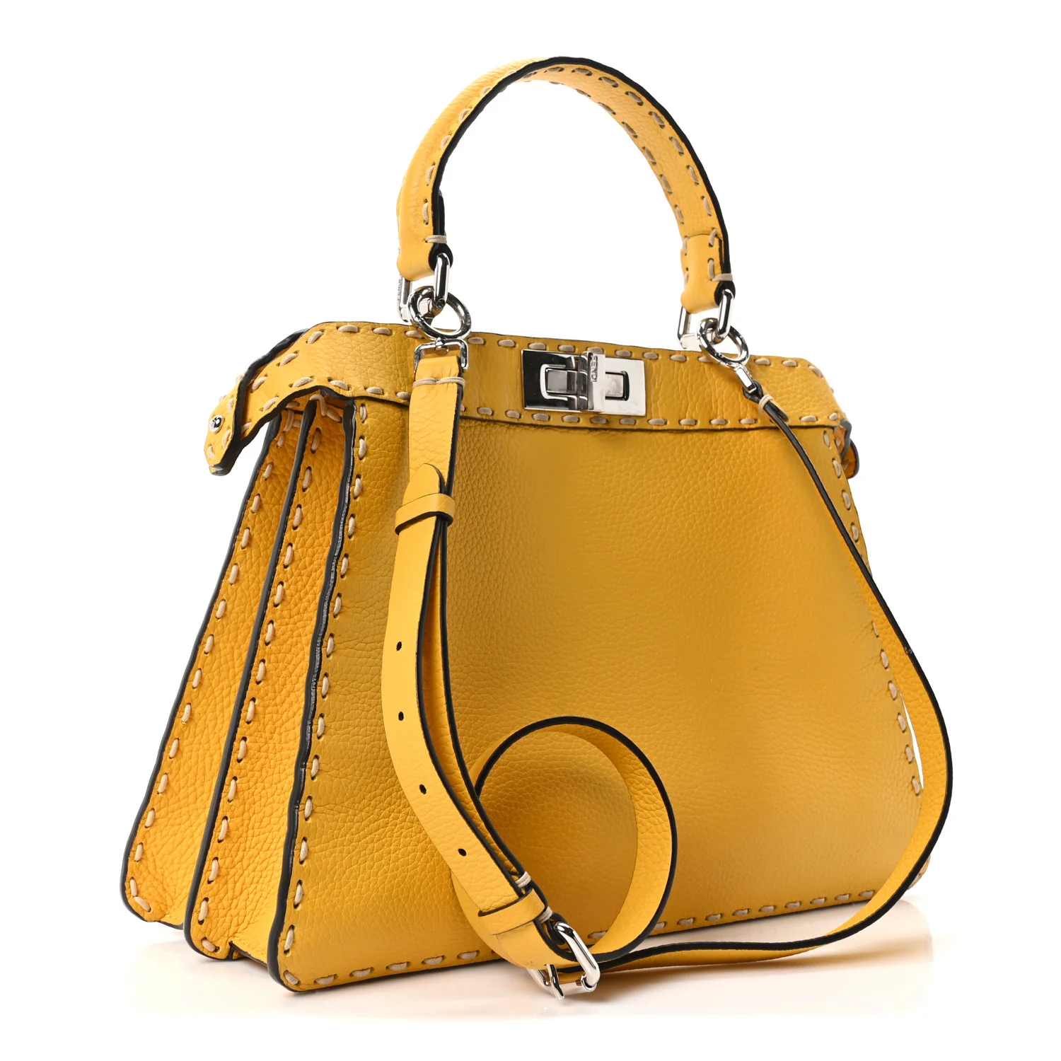 Vitello Granato Camoscio Selleria Macro Stitchings Medium Peekaboo I SEE U Satchel Mimosa