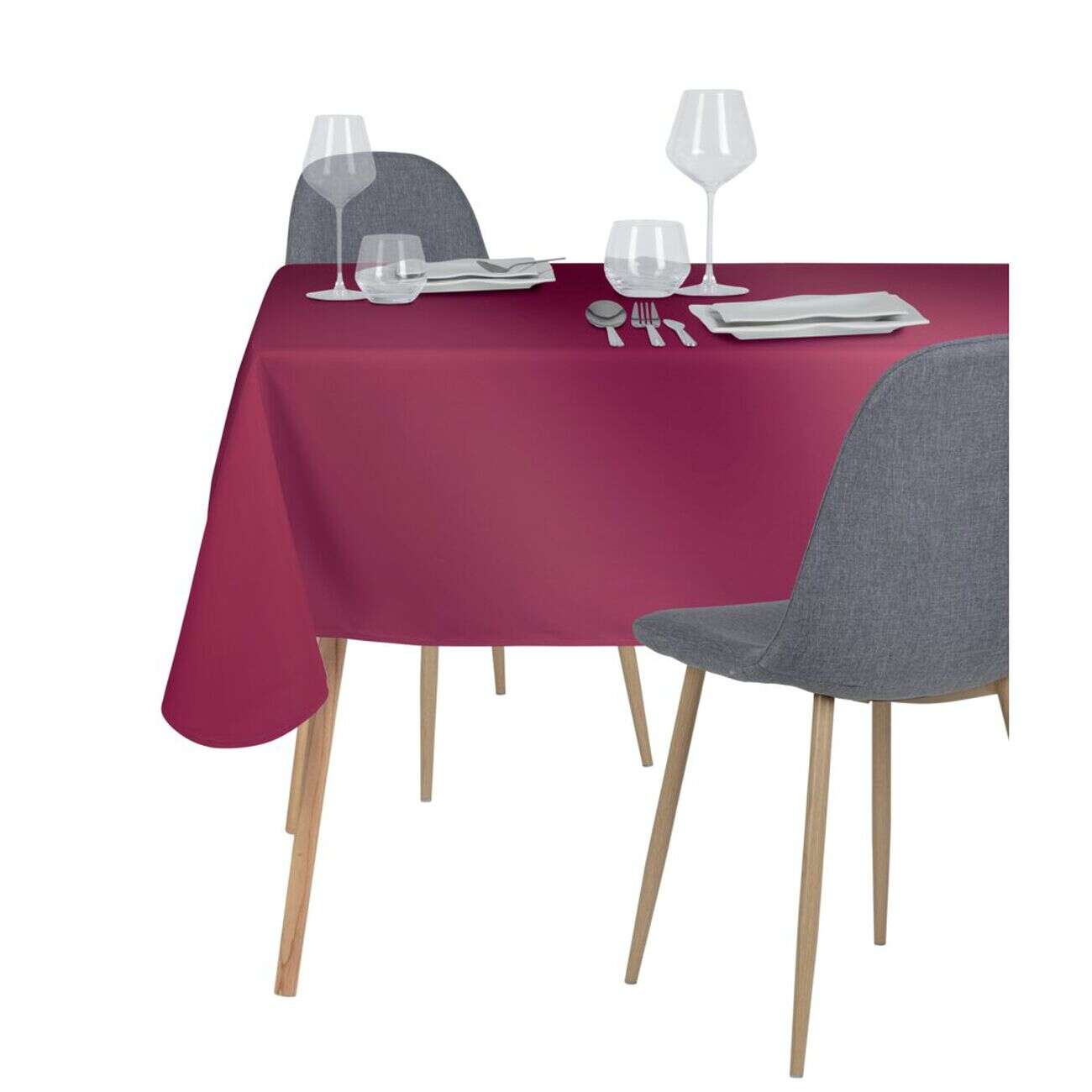 Nappe rectangulaire satiné rouge 140x250cm