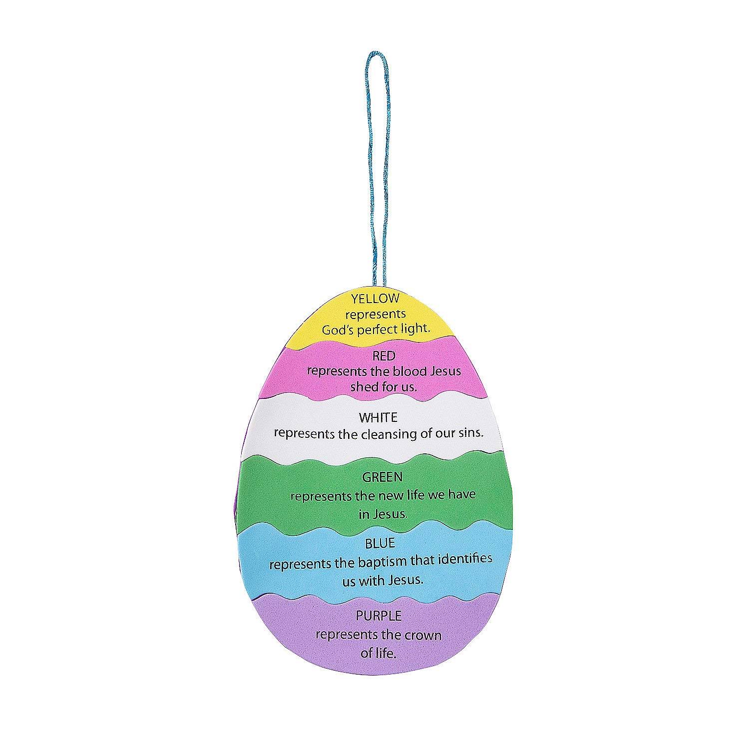 Fun Express Easter Colors of Faith Egg Craft Kit, Craft Kits, Sign Decoration Craft Kits, Hanging Decor Craft Kits, Easter, 12 Pieces