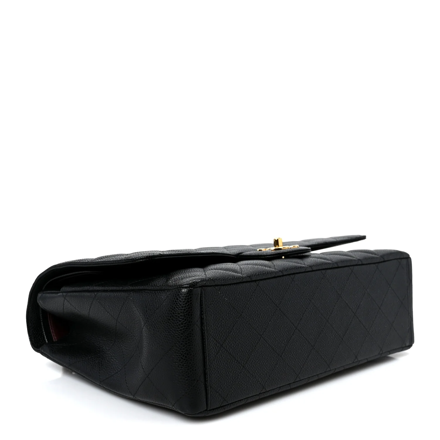 Caviar Quilted Maxi Double Flap Black