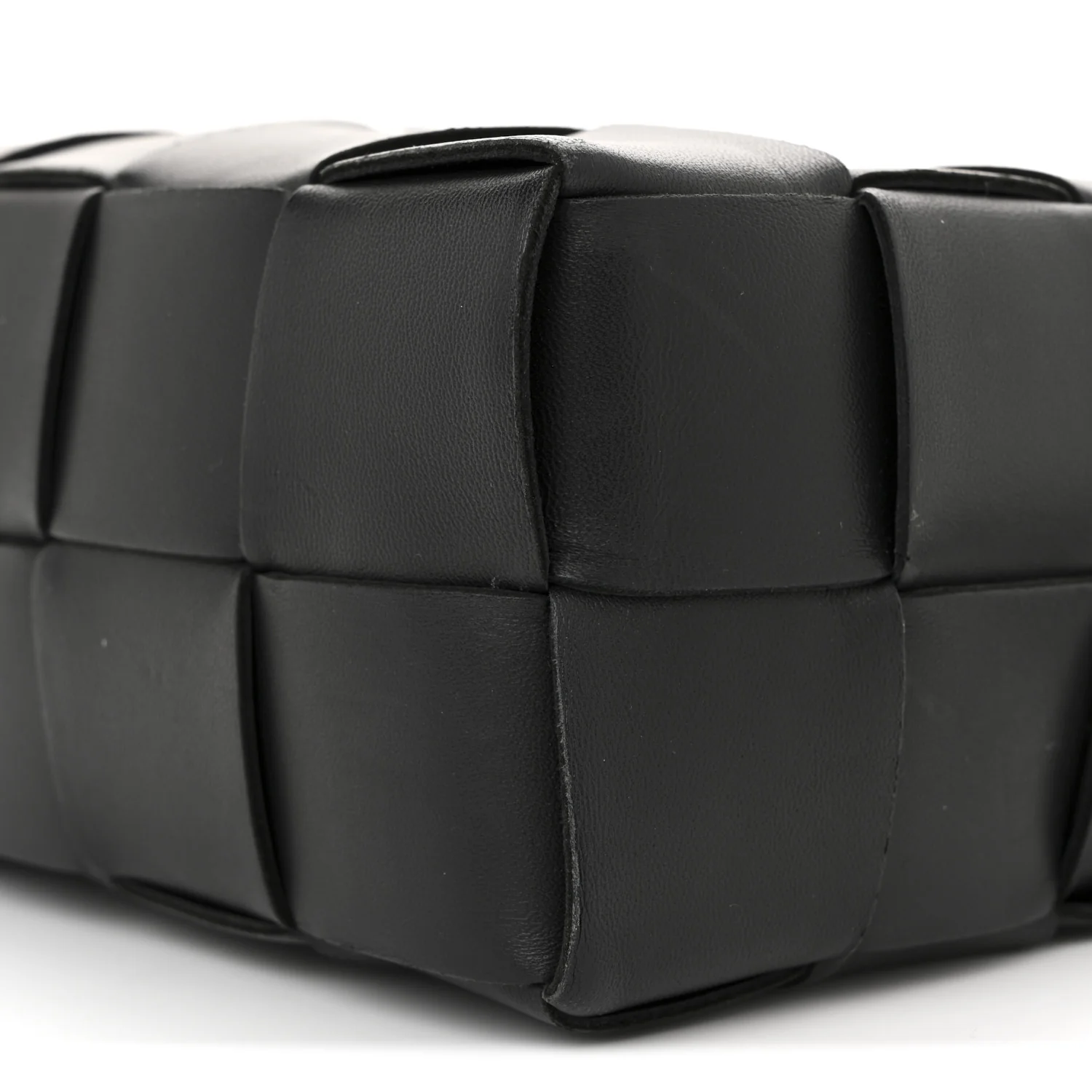 Lambskin Maxi Intrecciato Brick Cassette Bag Black