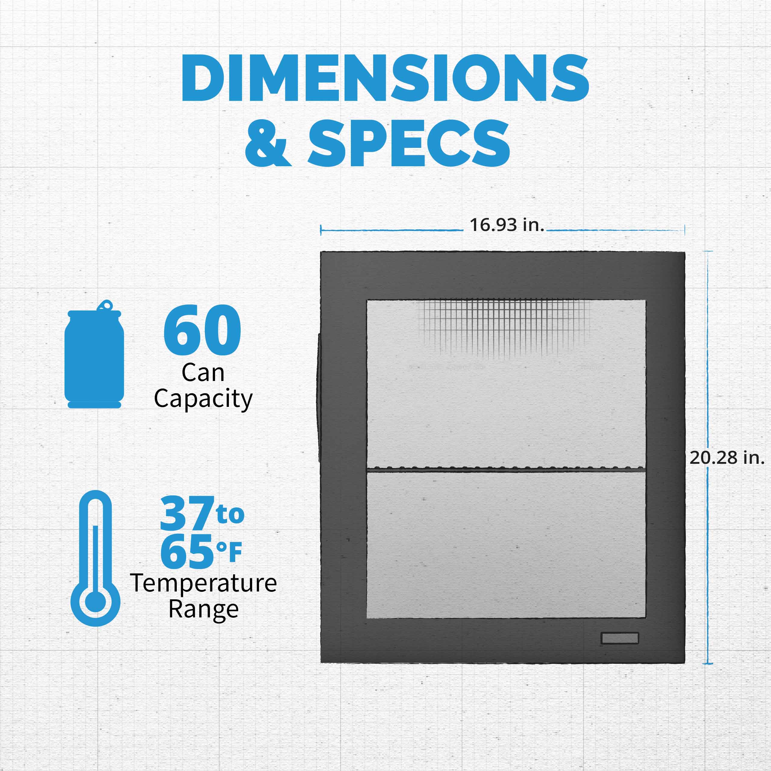 Newair 60-Can Freestanding Black Beverage Fridge - 16.75
