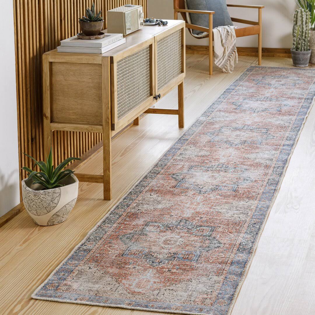 Mya Oriental Terracotta/Camel/Pale Blue Area Rug World Menagerie Rug Size: Runner 2'7