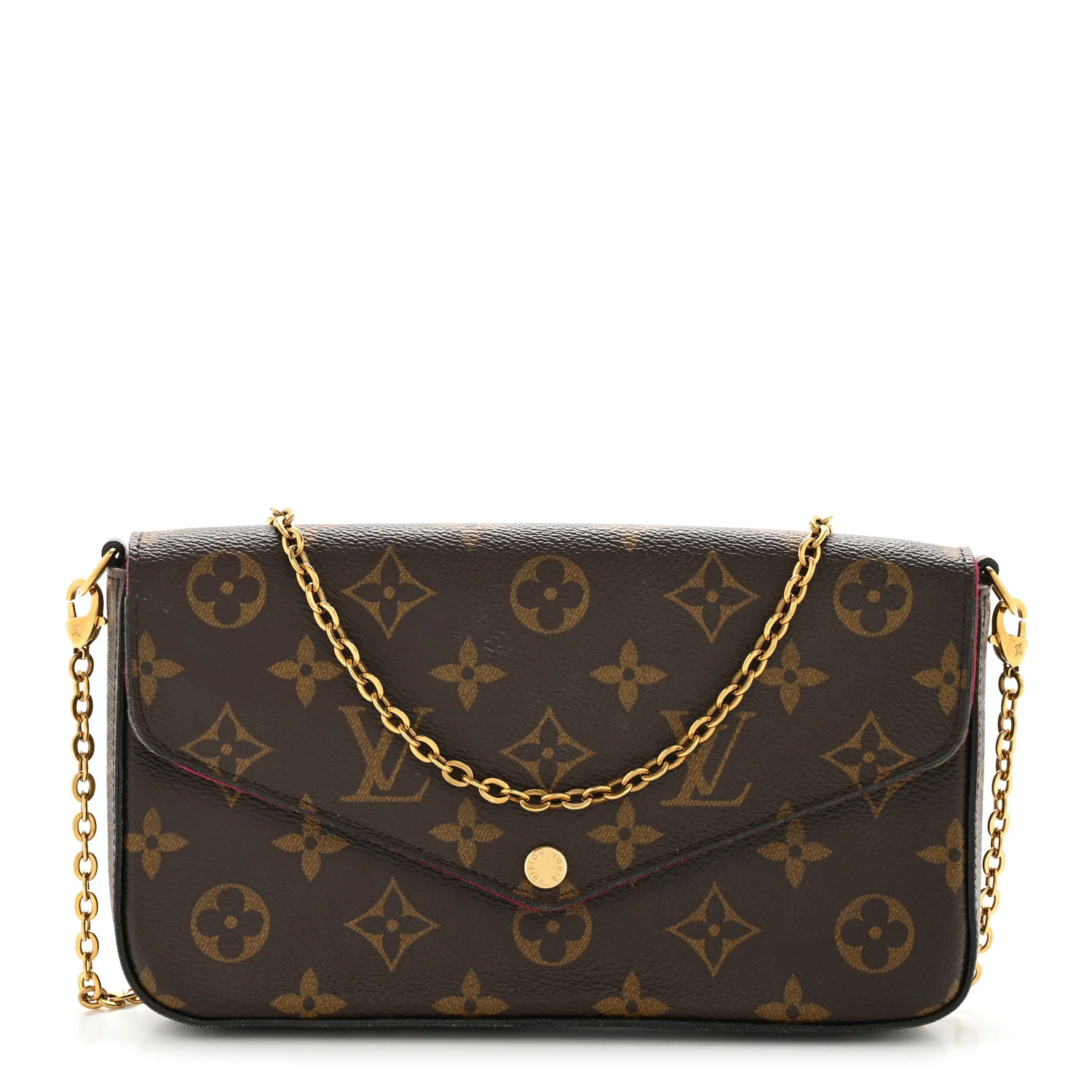 Monogram Pochette Felicie Chain Wallet Fuchsia
