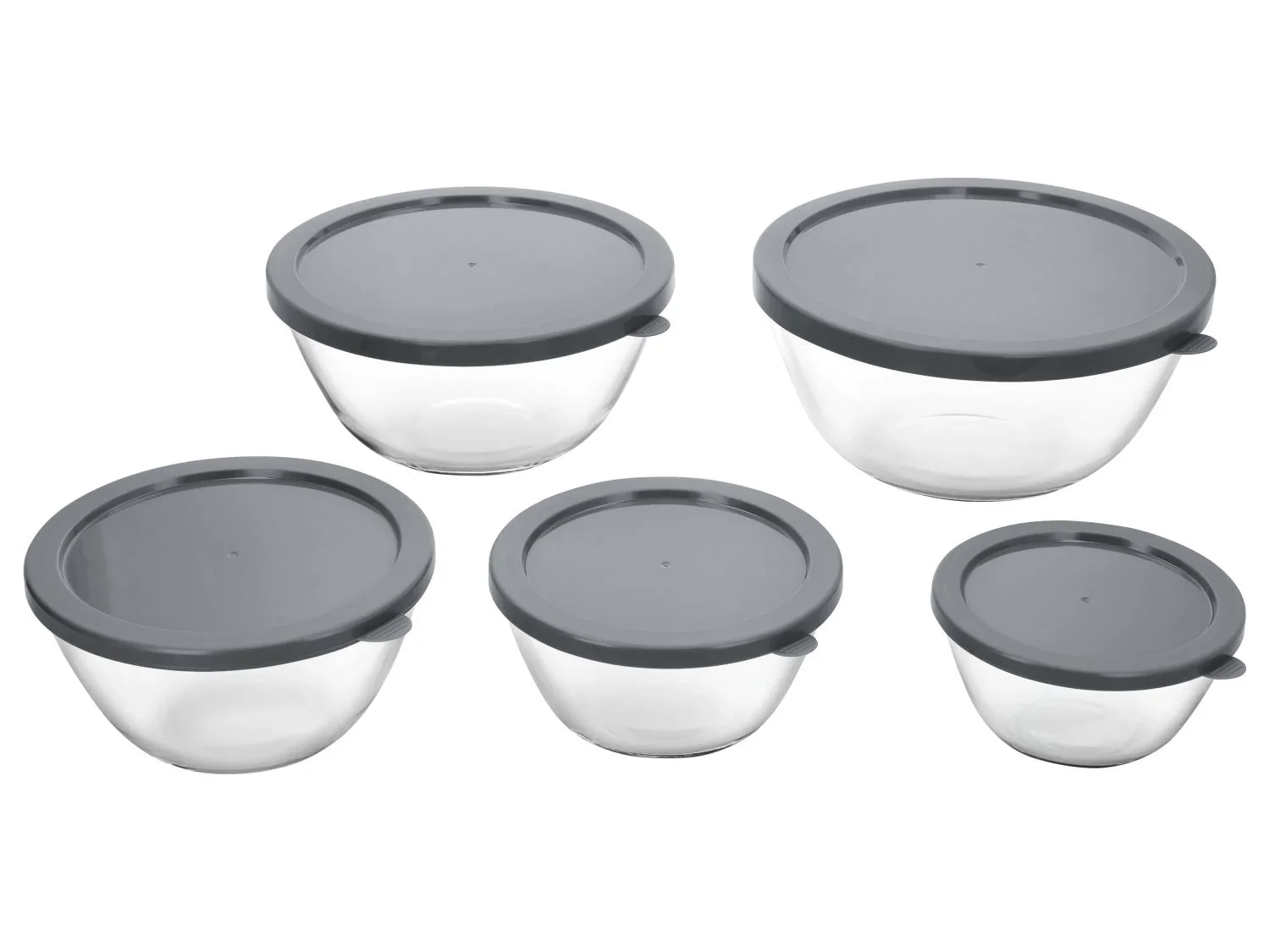 SILVERCREST Set de 5 botes de conservation en verre