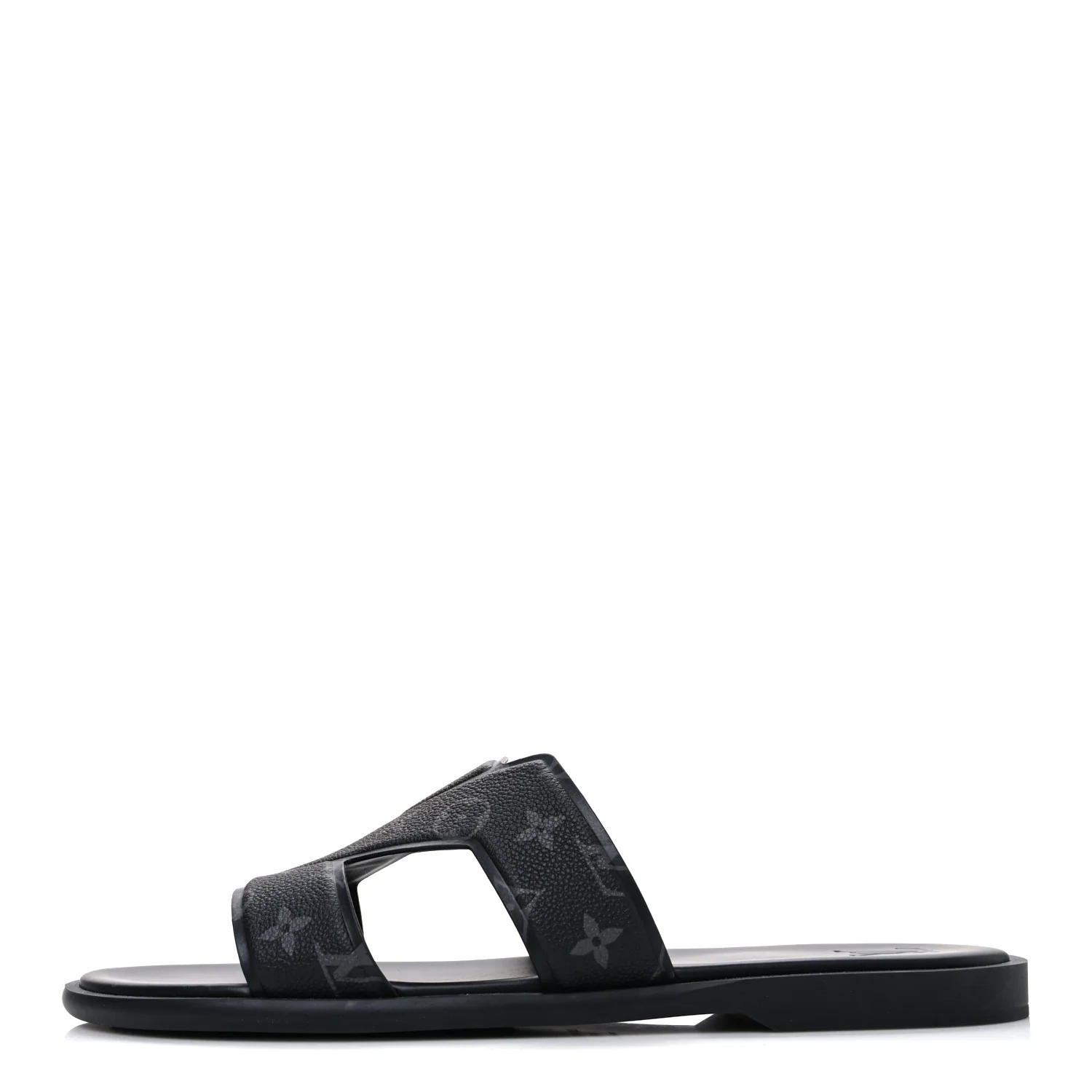 Monogram Eclipse Calfskin Mens LV Oasis Mules 12 Black