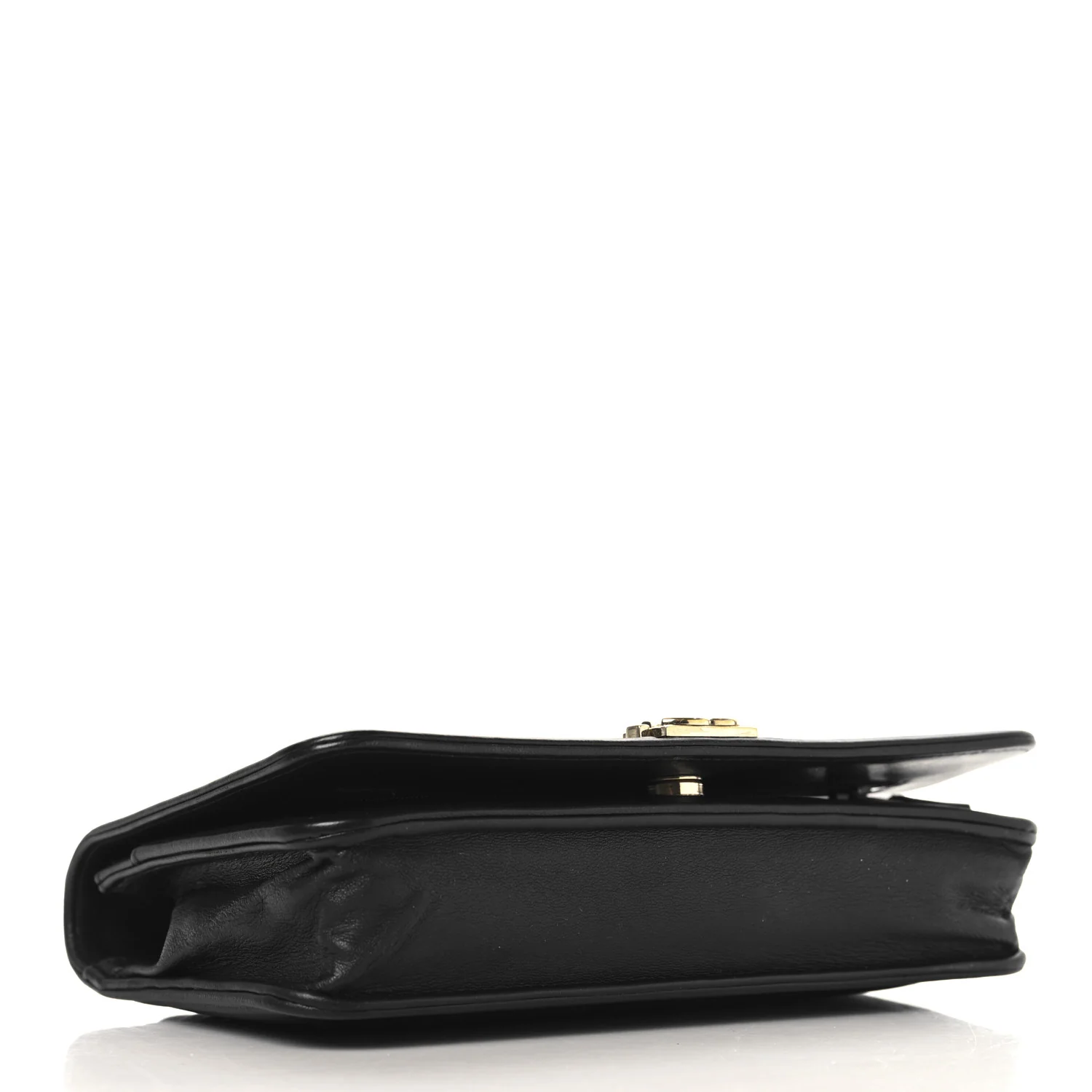 Lambskin Chevron Boy Wallet On Chain WOC Black