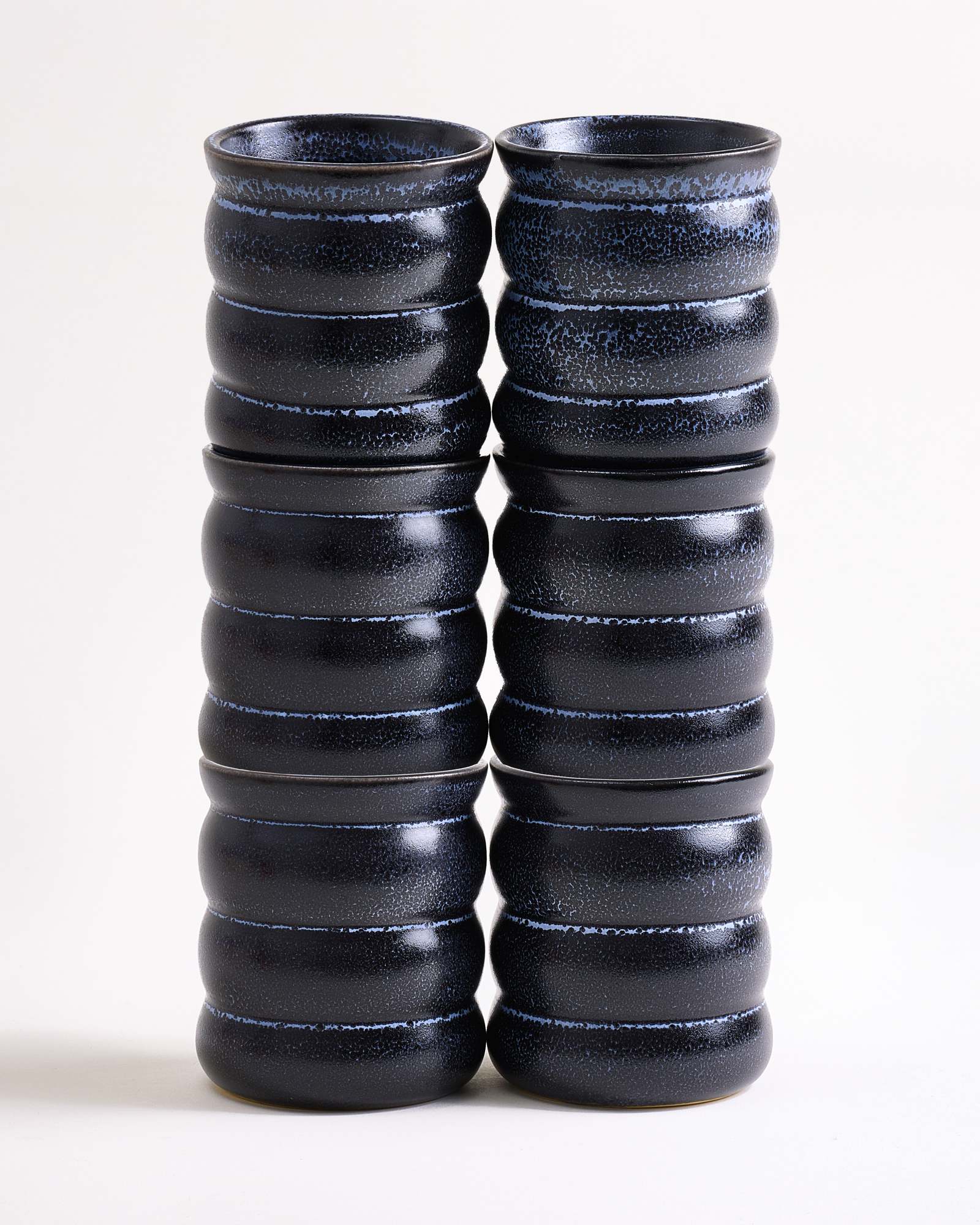 TURMALINA - LARGE CUP BUBBLE BLACK SET OF 6