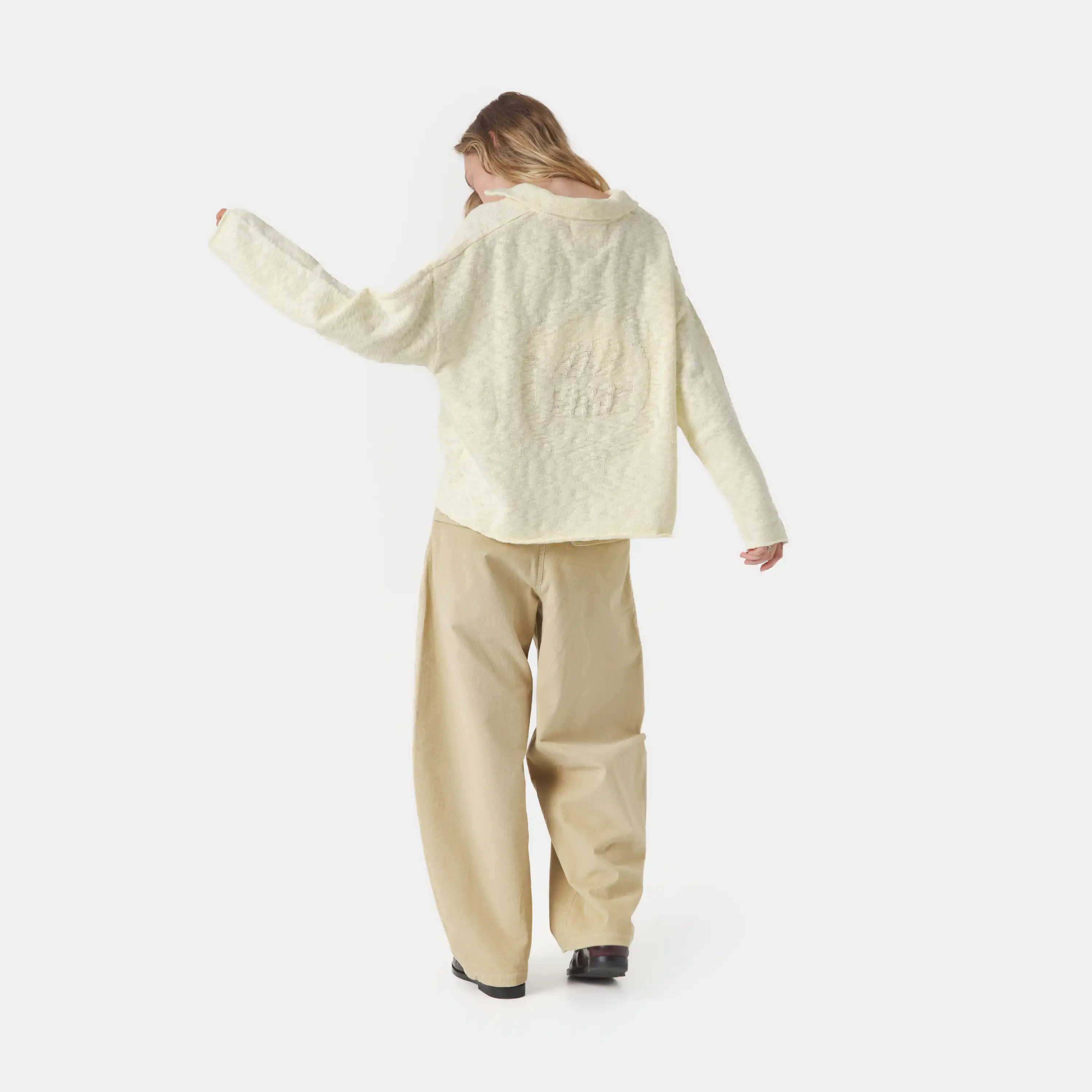 Kiff Off Sand Distressed Knit Polo