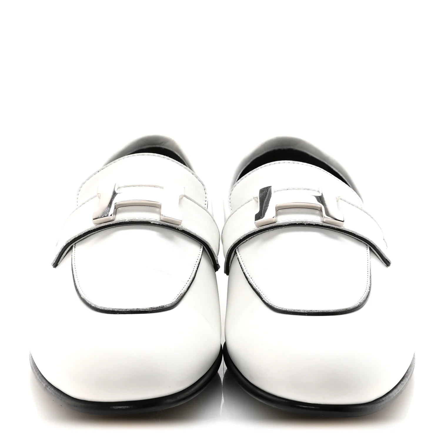 Calfskin Womens Paris Loafers 37.5 White