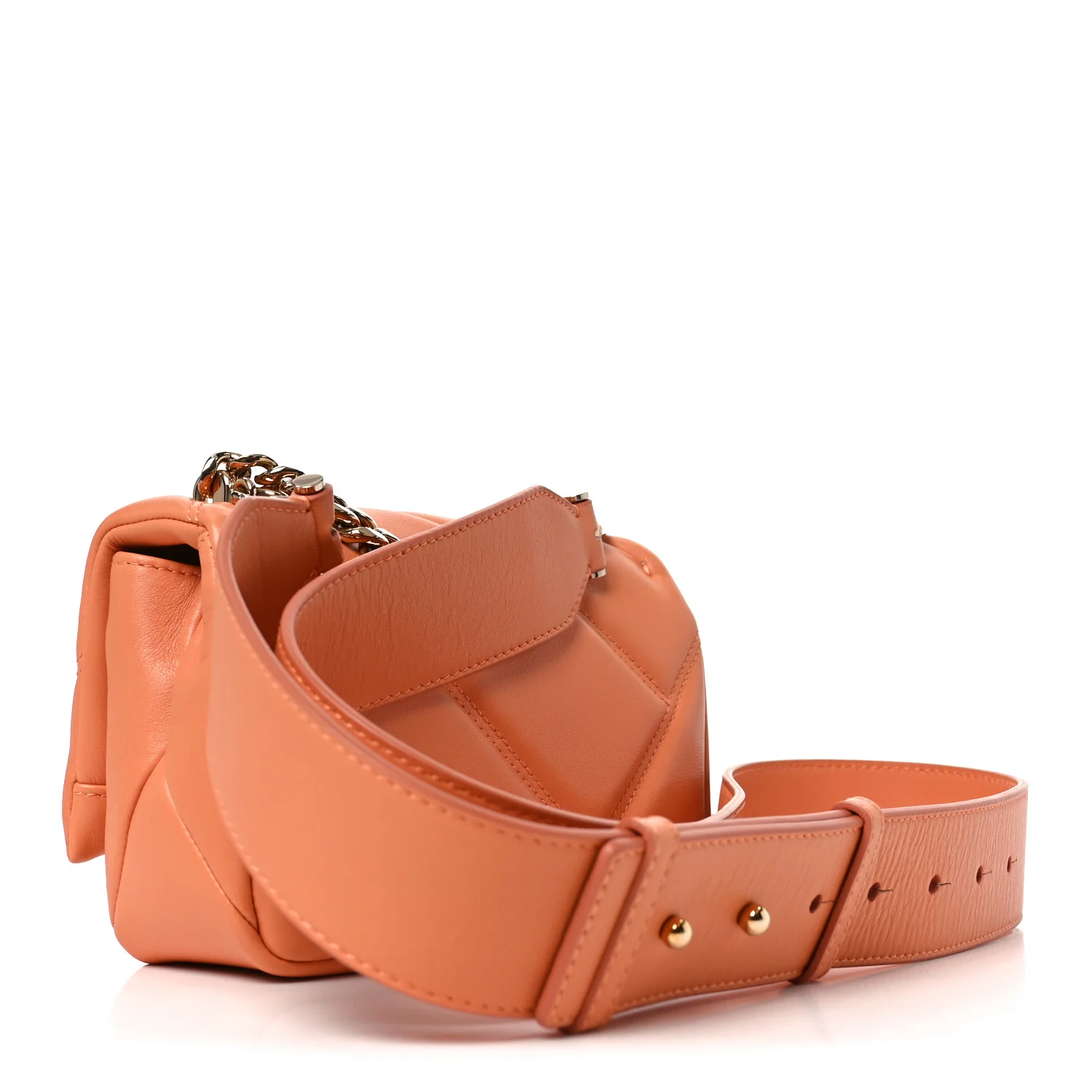 Calfskin Matelasse Mini Serpenti Cabochon Crossbody Bag Orange