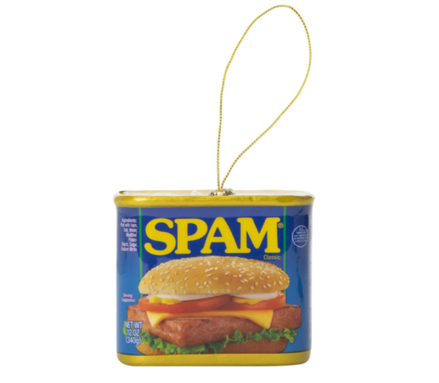 Spam Decoupage Christmas Tree Ornament