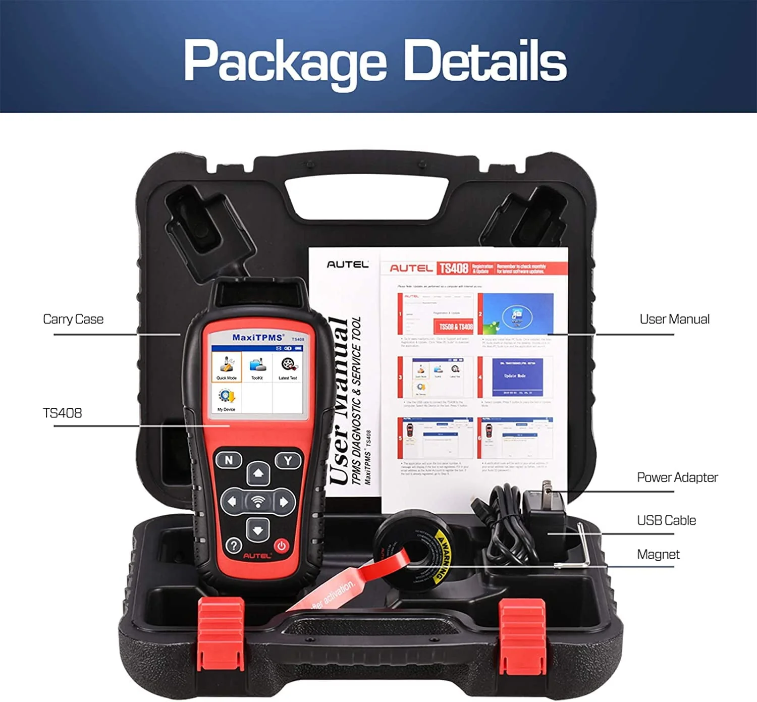 Autel TPMS Relearn Tool TS408, TPMS Reset, Sensor Activation, Program, Key Fob Testing Image 5