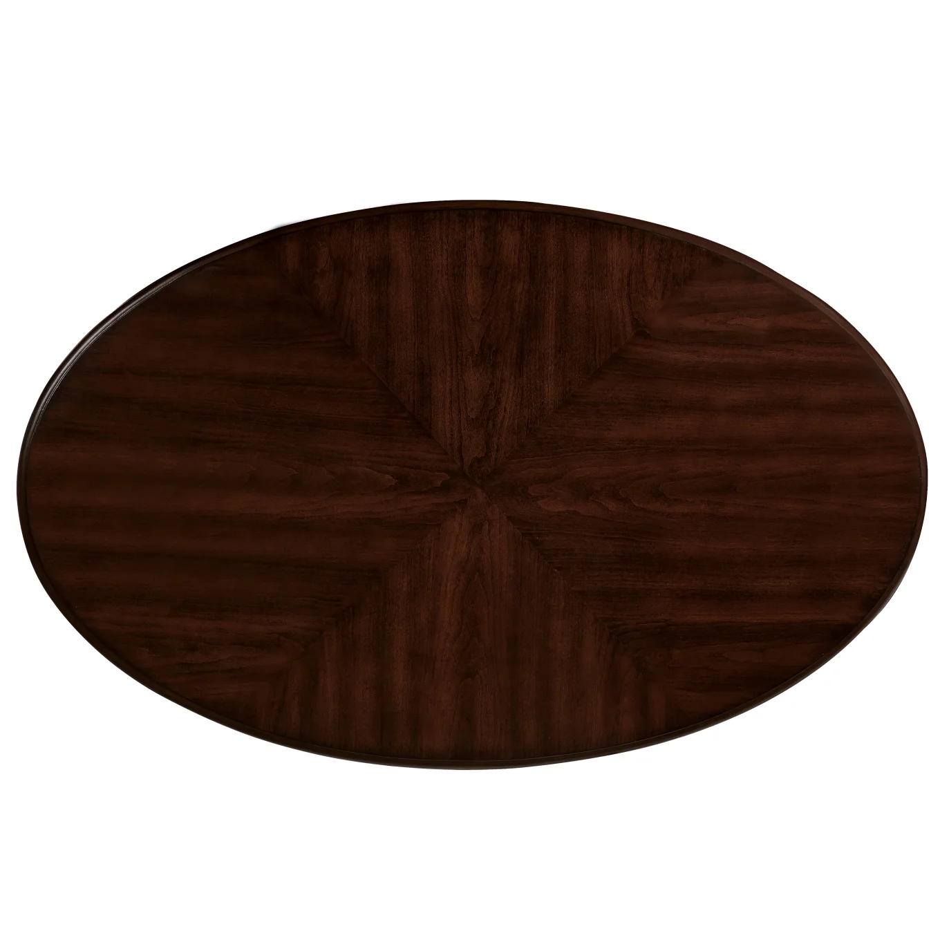 42" Oval Coffee Table with Storage Shelf, 2-Tier Solid Wood Cocktail Tea Table, Traditional Retro Center Table for Living Room, Bearing 400LBS, Cherry(Cherry) - Image 9
