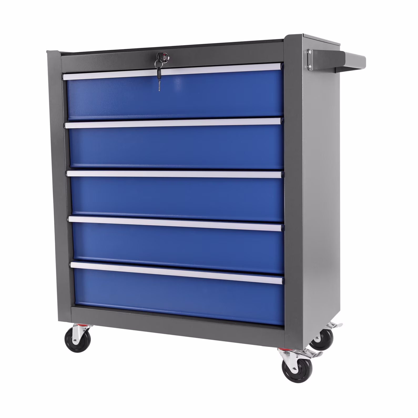 5 Drawers Rolling Tool Chest with Wheels, Portable Rolling Tool Box on Wheels, Tool Cabinet Organizer for Garage, Workshop, Home Crafts Use, Blue
