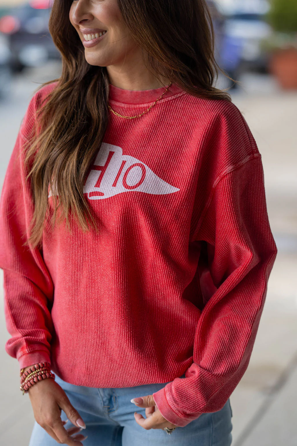 Ohio Pennant Ribbed Crewneck