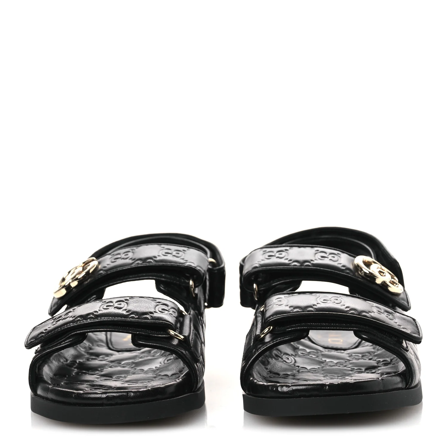 Guccissima GG Embossed Womens Sandals 37 Black