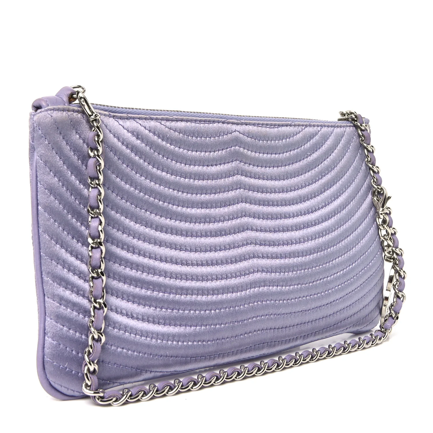 Satin Camellia Evening Bag Light Purple