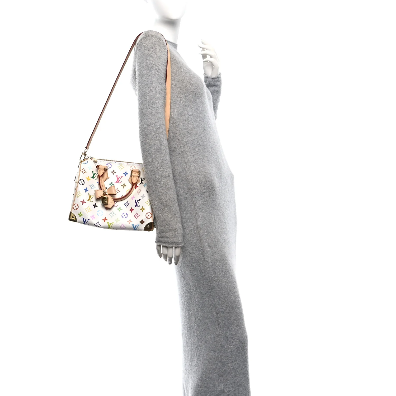 LV X TM Monogram Multicolor Speedy Bandouliere 25 White