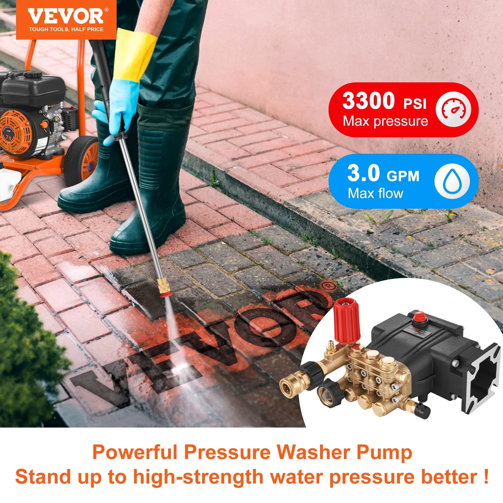 VEVOR Pressure Washer Pump, 3/4