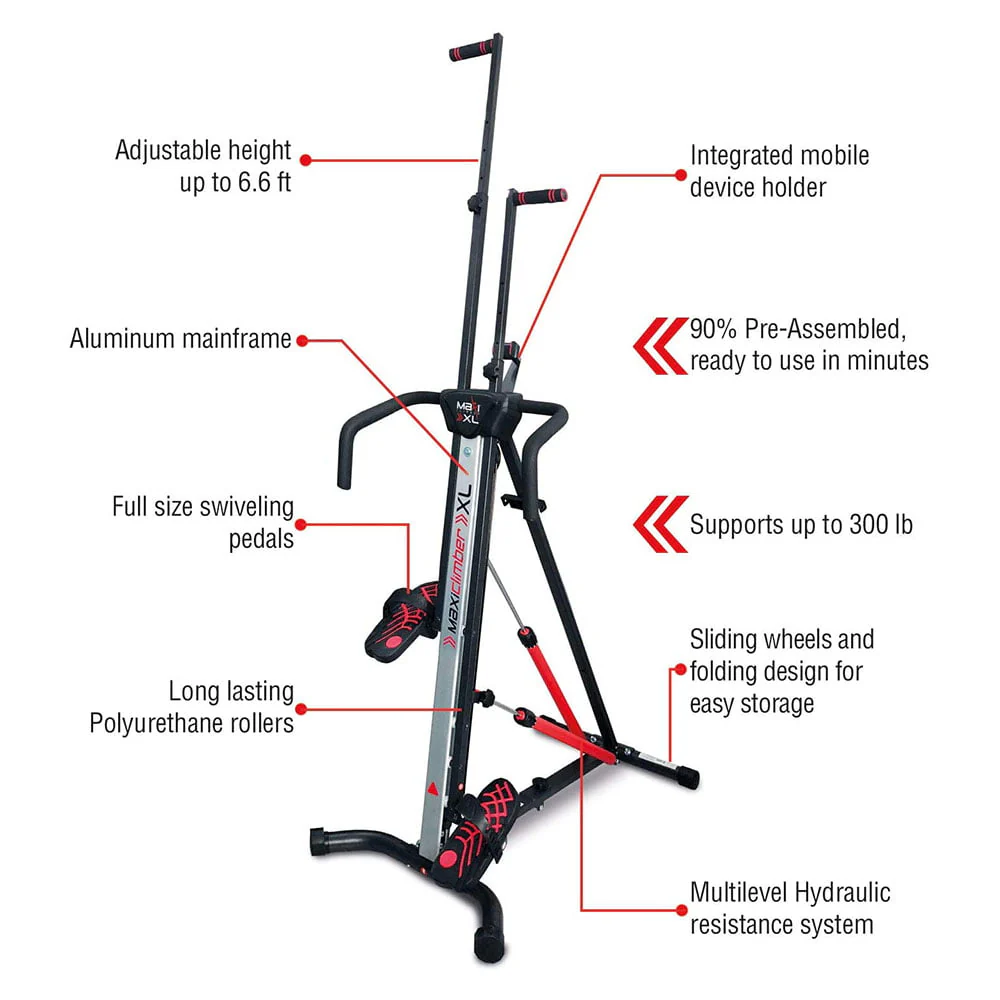 XL Hydraulic Resistant Vertical Climber and Exercise System - Image 3