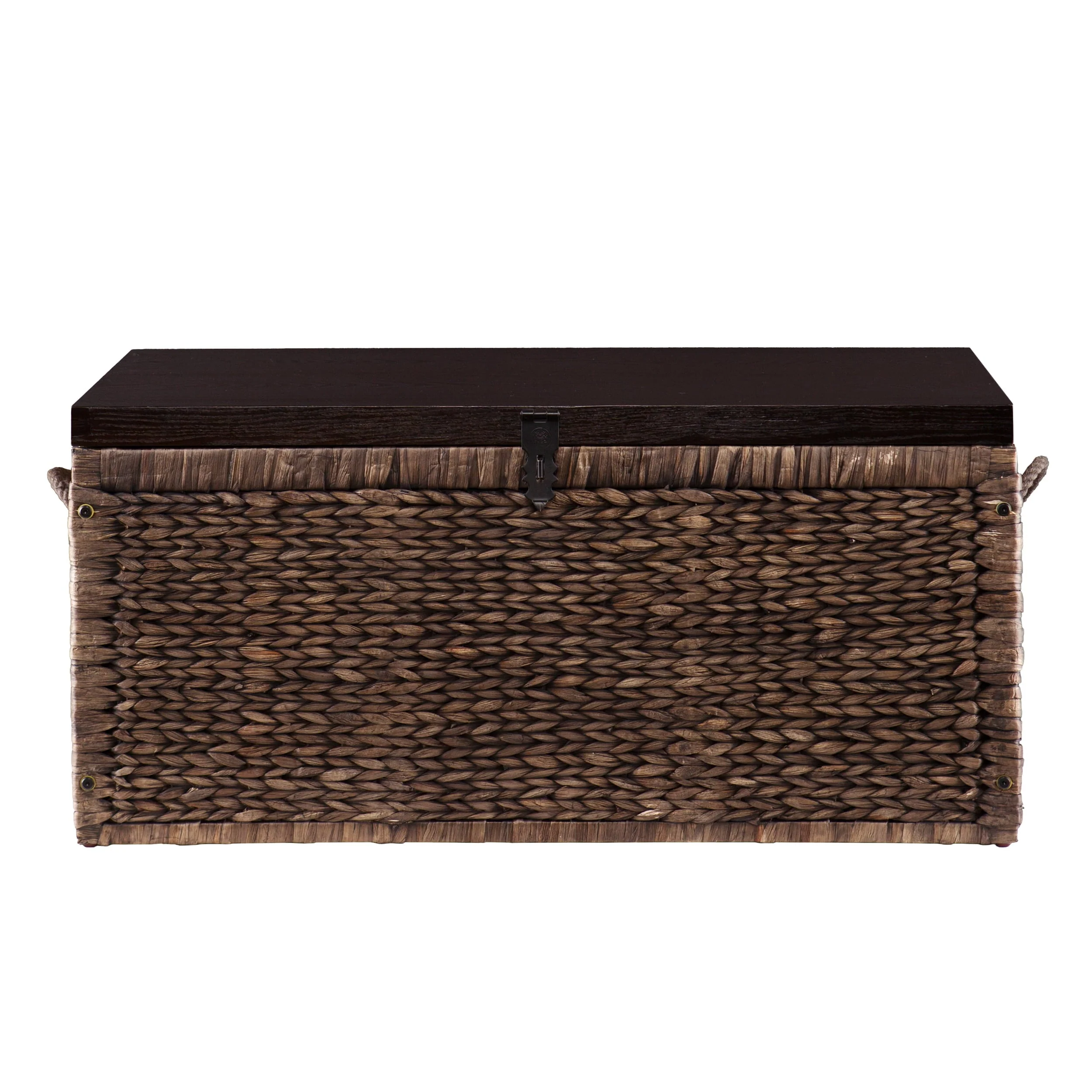 Water Hyacinth Storage Trunk, Blackwashed with Espresso - Image 3