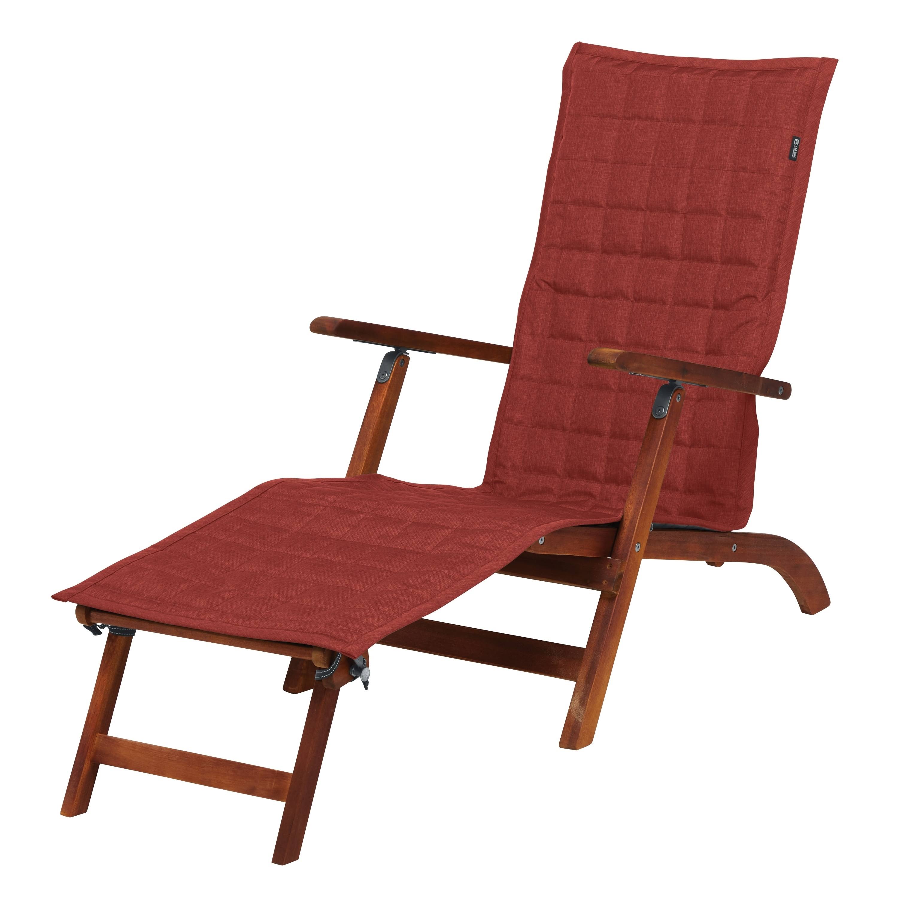Classic Accessories Montlake FadeSafe 69 in. L x 19 in. W Heather Henna Patio Steamer Chaise Slipcover