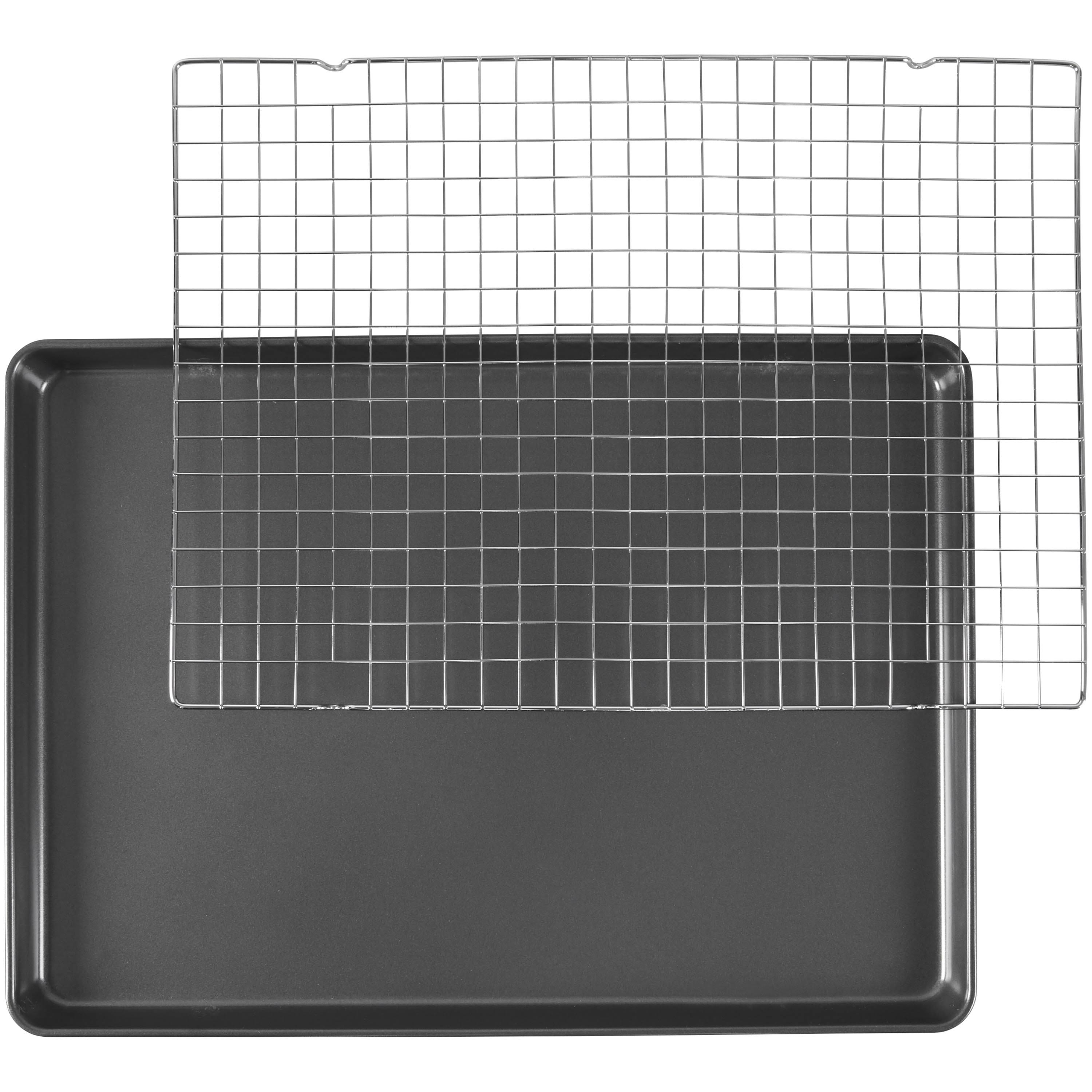 Wilton Bake It Better Non-Stick Mega Cookie Pan and Chrome Cooling Grid Set
