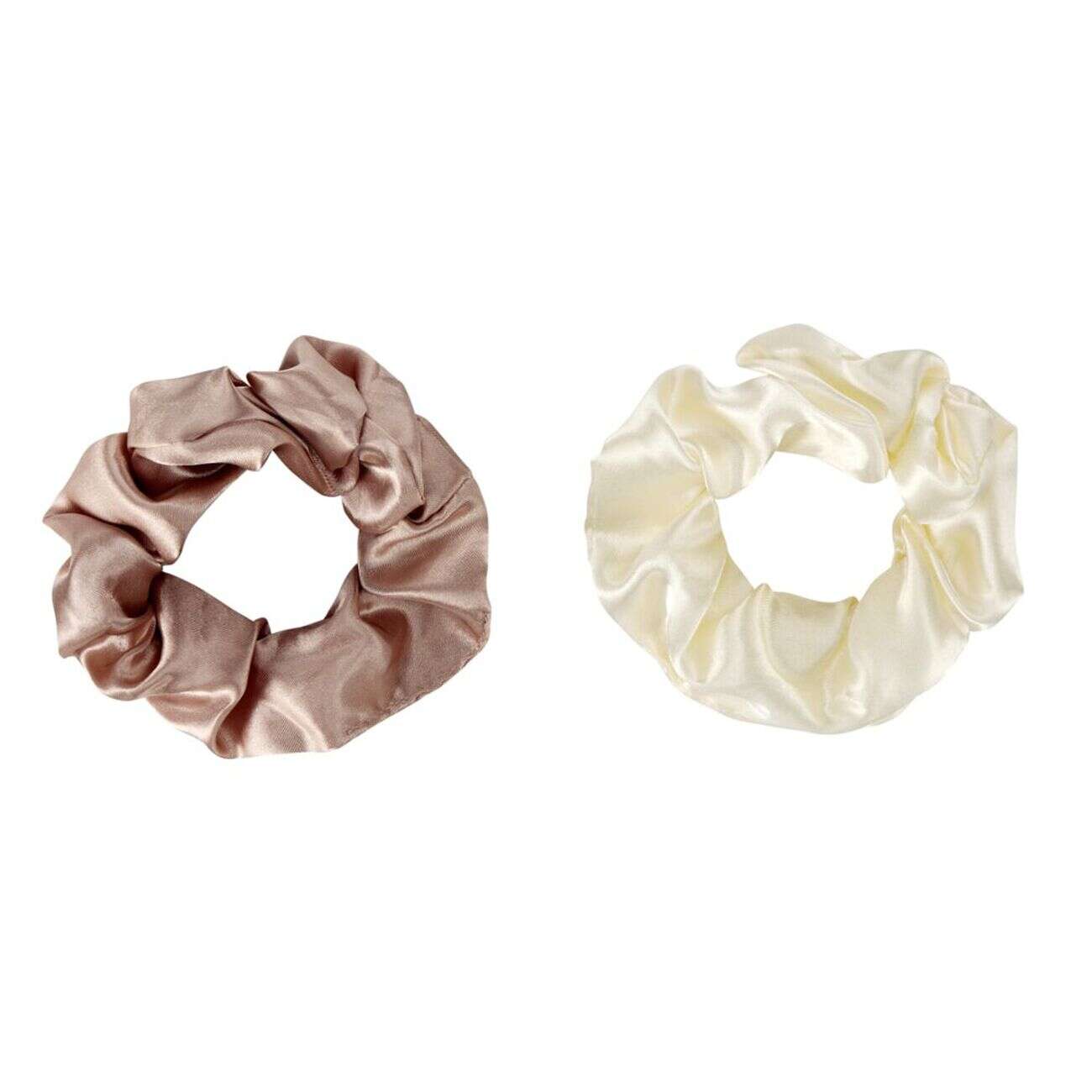 Chouchou satiné x2 en tissu uni Ø11cm (2 modèles)