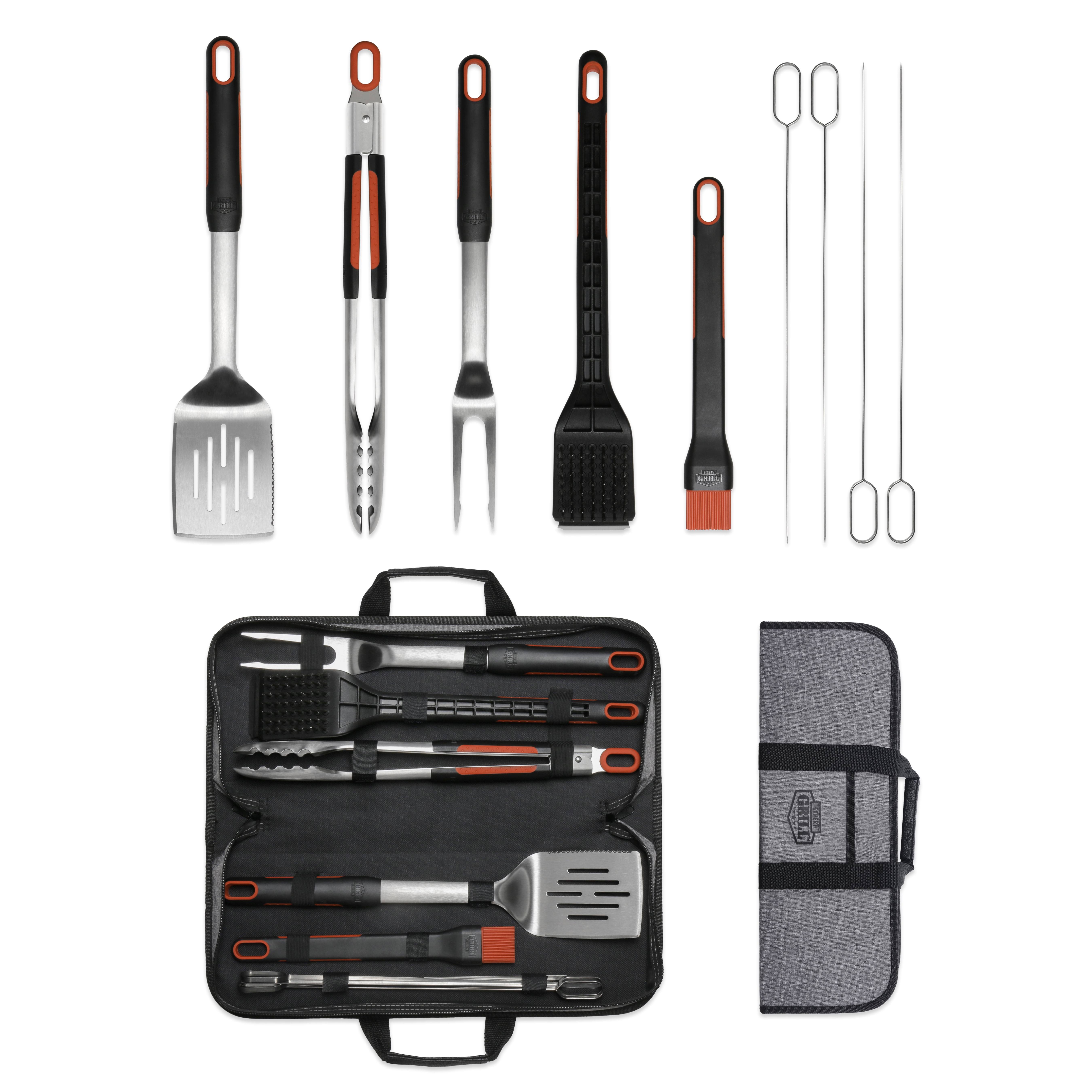 Expert Grill Soft Grip BBQ Stainless Steel Grill Tool Set - 10 ct