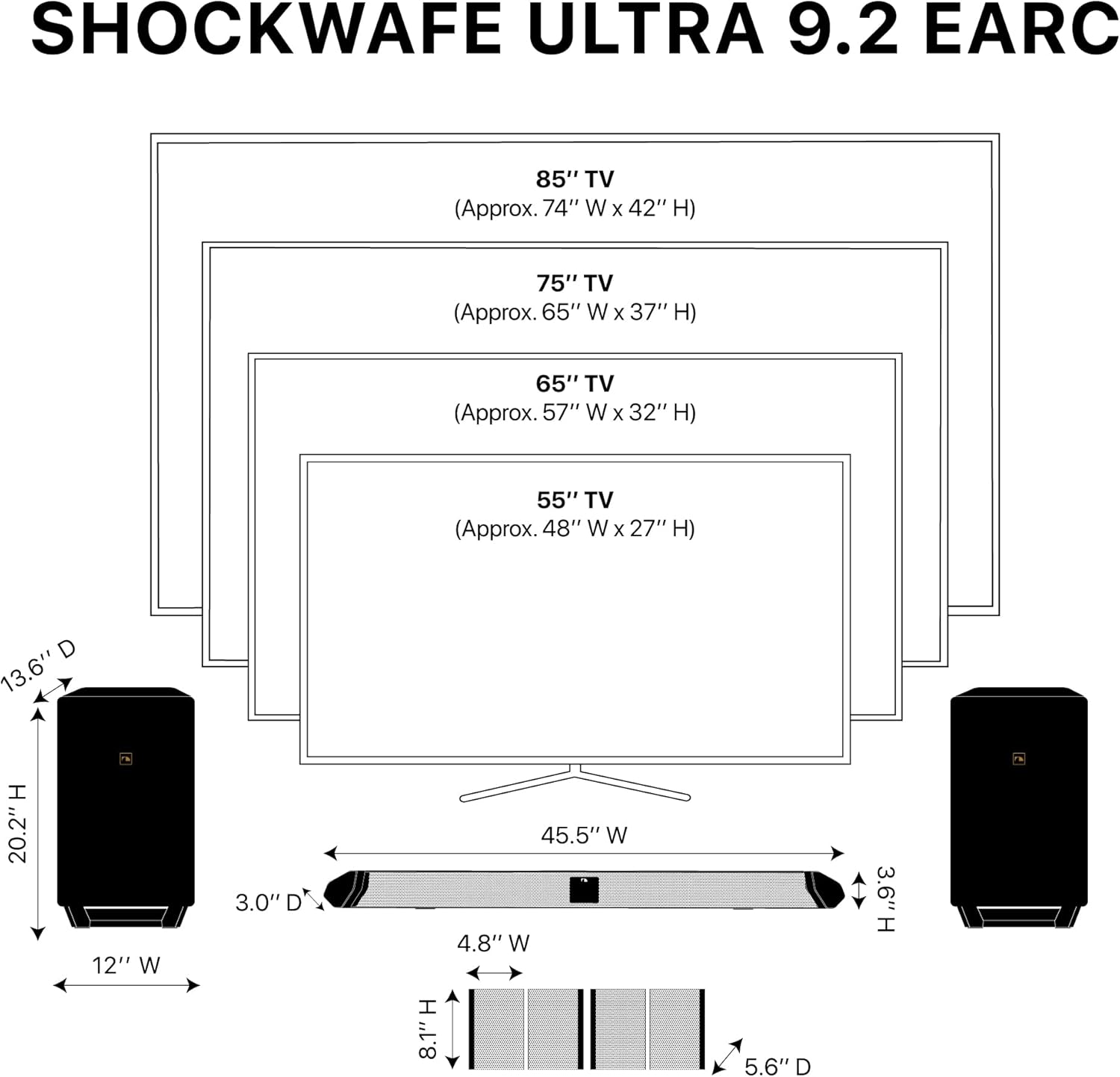 Nakamichi Shockwafe Ultra 9.2.4 Channel Soundbar System with Dolby Atmos/DTS:X  Dual 10