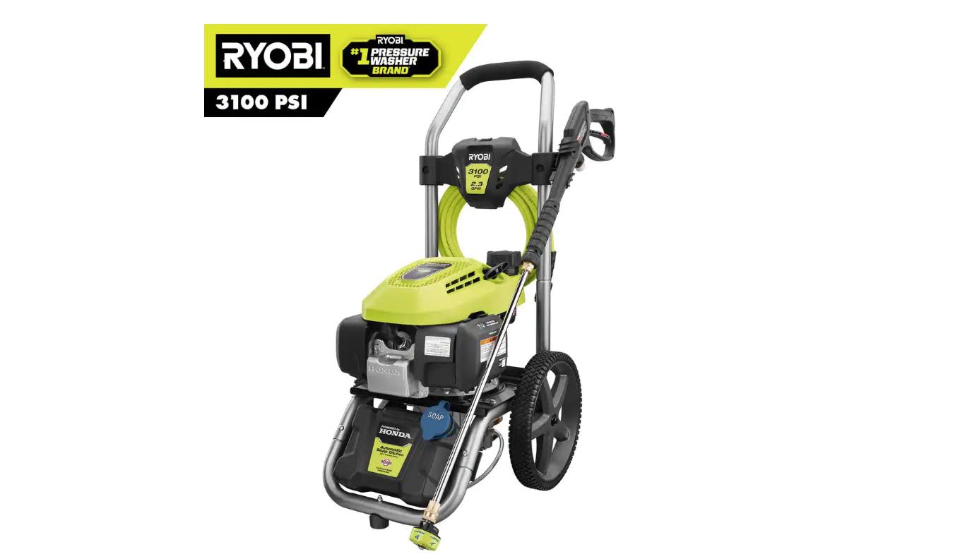 Ryobi RY803023 3100 PSI 2.3 GPM Cold Water Gas Pressure Washer Honda