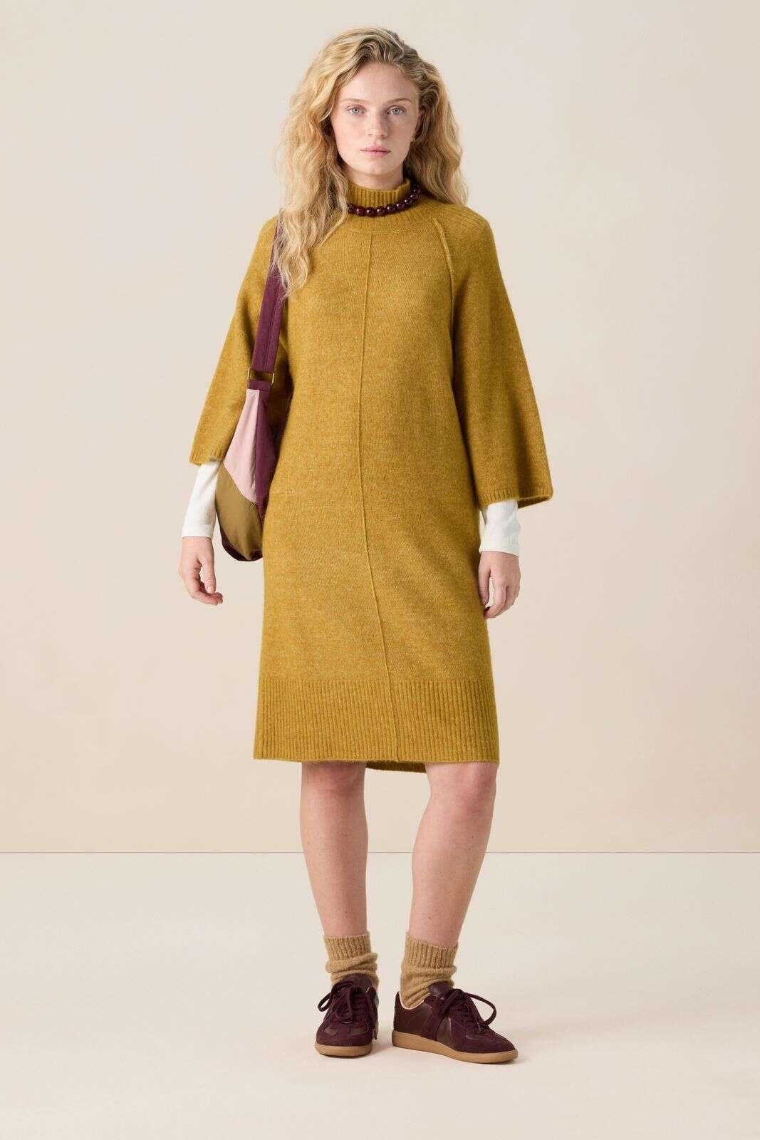 Groene gebreide jurk