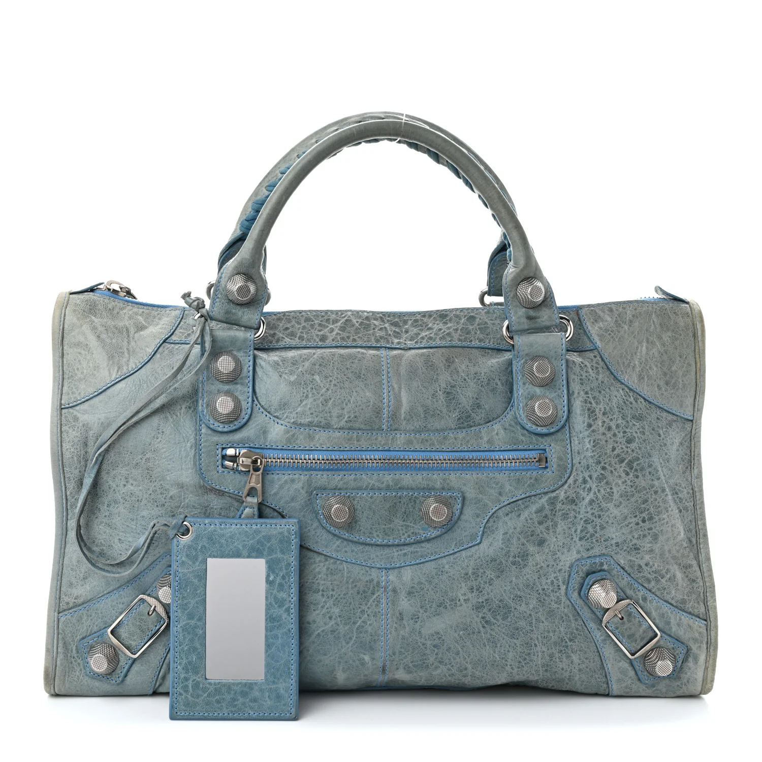 Agneau Giant 21 Silver Hardware Work Bleu Layette