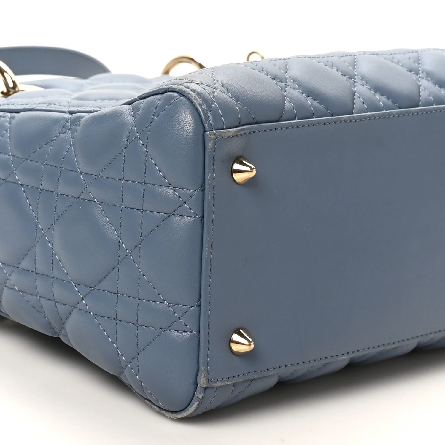 Lambskin Cannage Medium Lady Dior Denim Blue