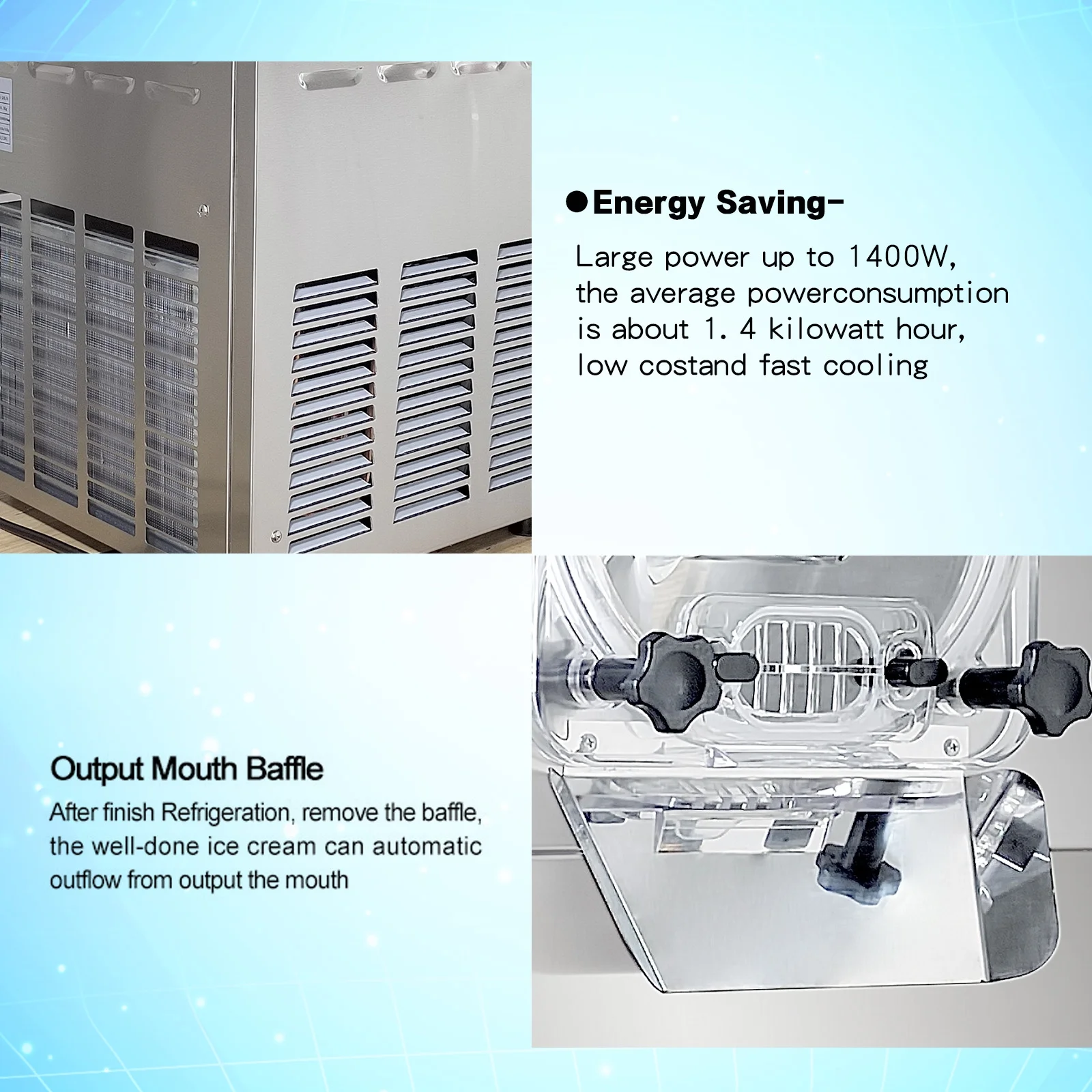 Commercial Countertop Gelato Italian Water Ice Hard Ice Cream Machine Cylinder:4.5L - Image 6
