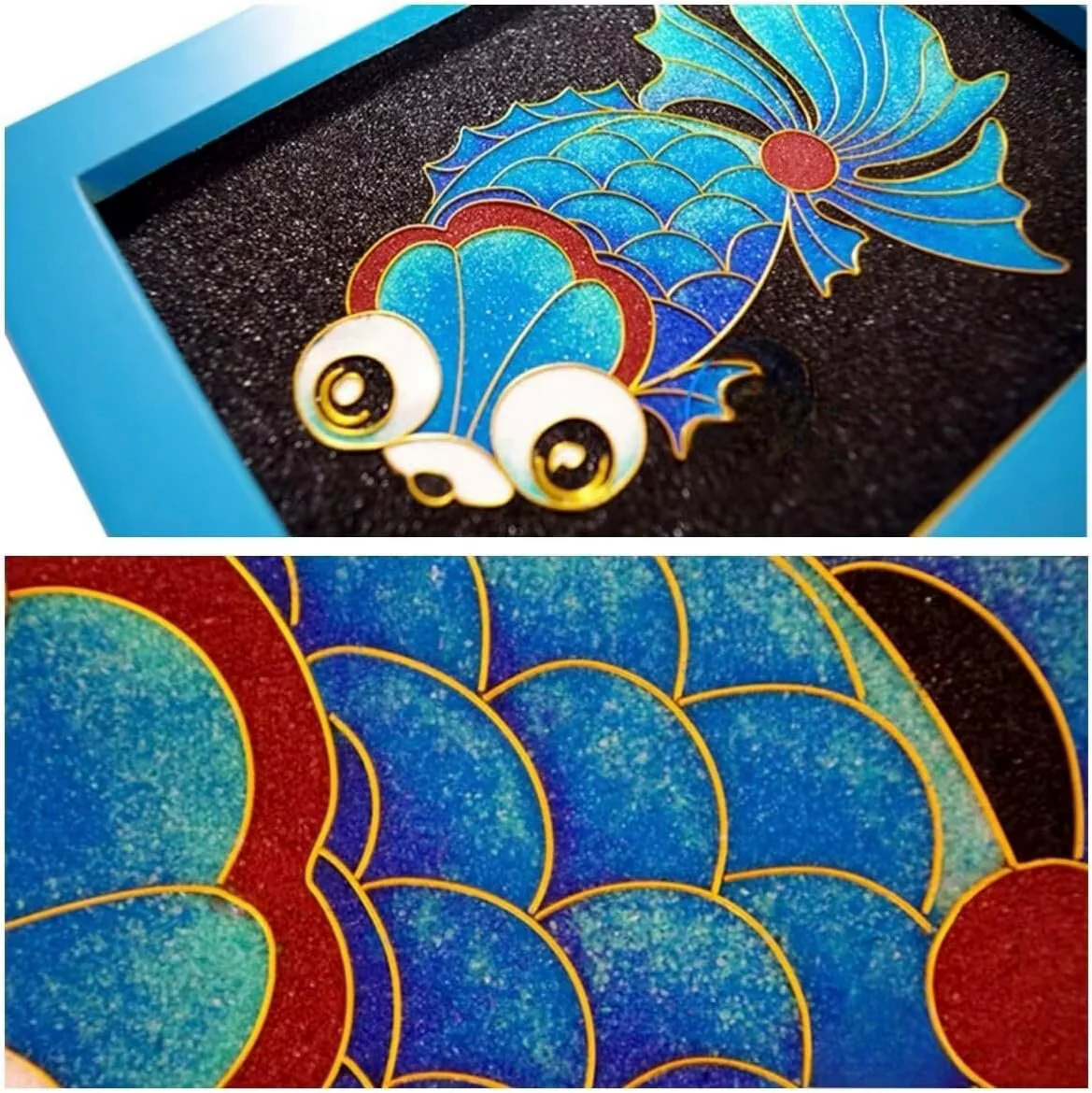 DIY Filigree Cloisonne Enamel Paint by Numbers Kit, Pre-Drawn Painting for Adults Beginners and Kids,6