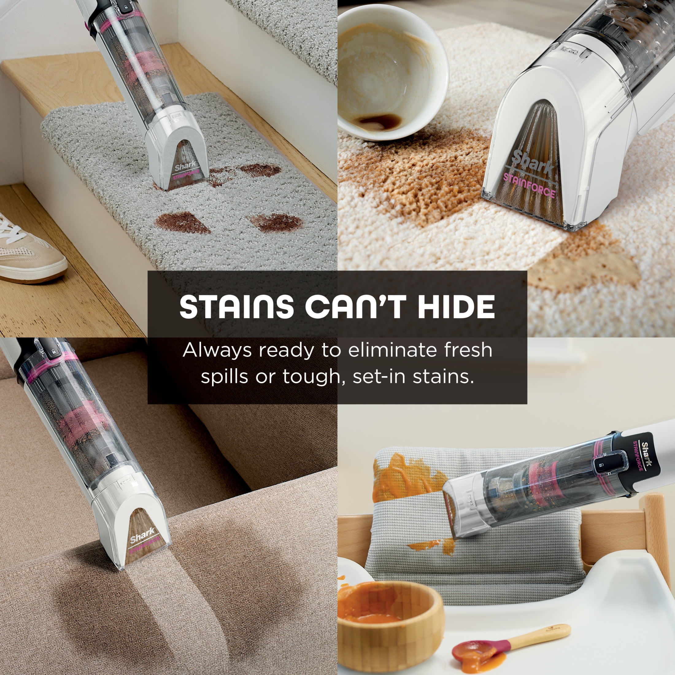 StainForce Cordless Portable Spot, Stain, Odor Remover System for Carpets, Area Rugs, Upholstery, Stairs, Cars, with Storage Caddy, and Full-Size Cleaning Solution, White, HX100 - Image 8