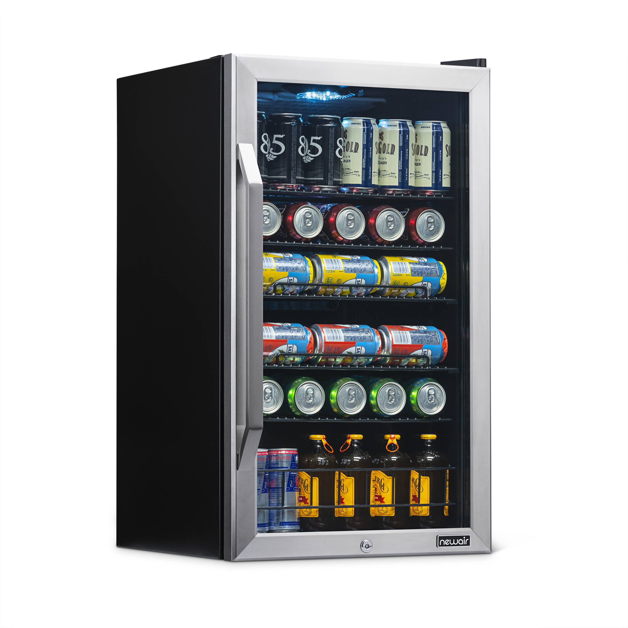 NewAir 126 Can Freestanding Beverage Cooler - Stainless Steel