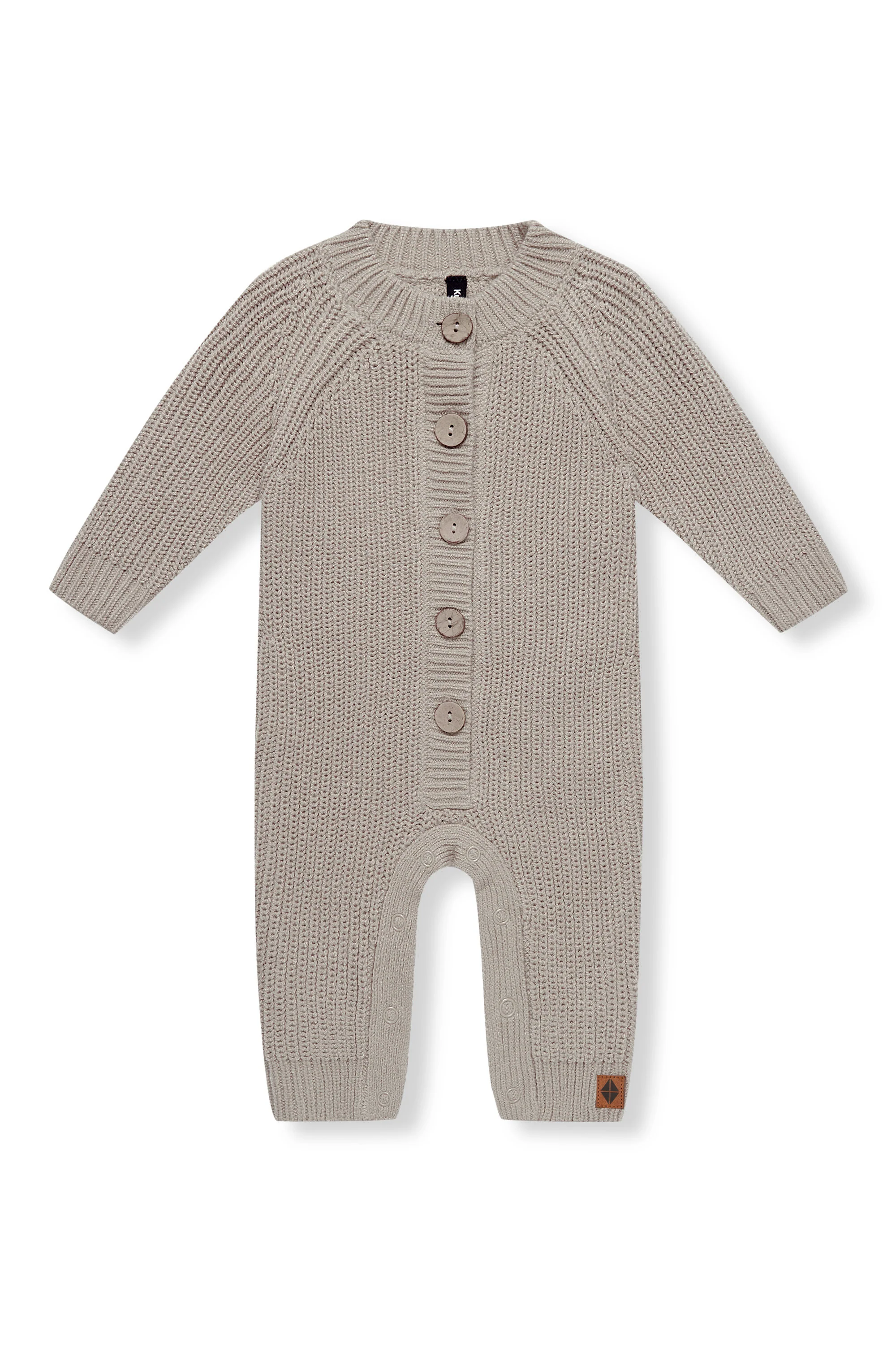 Chunky Knit Jumpsuit in Almond