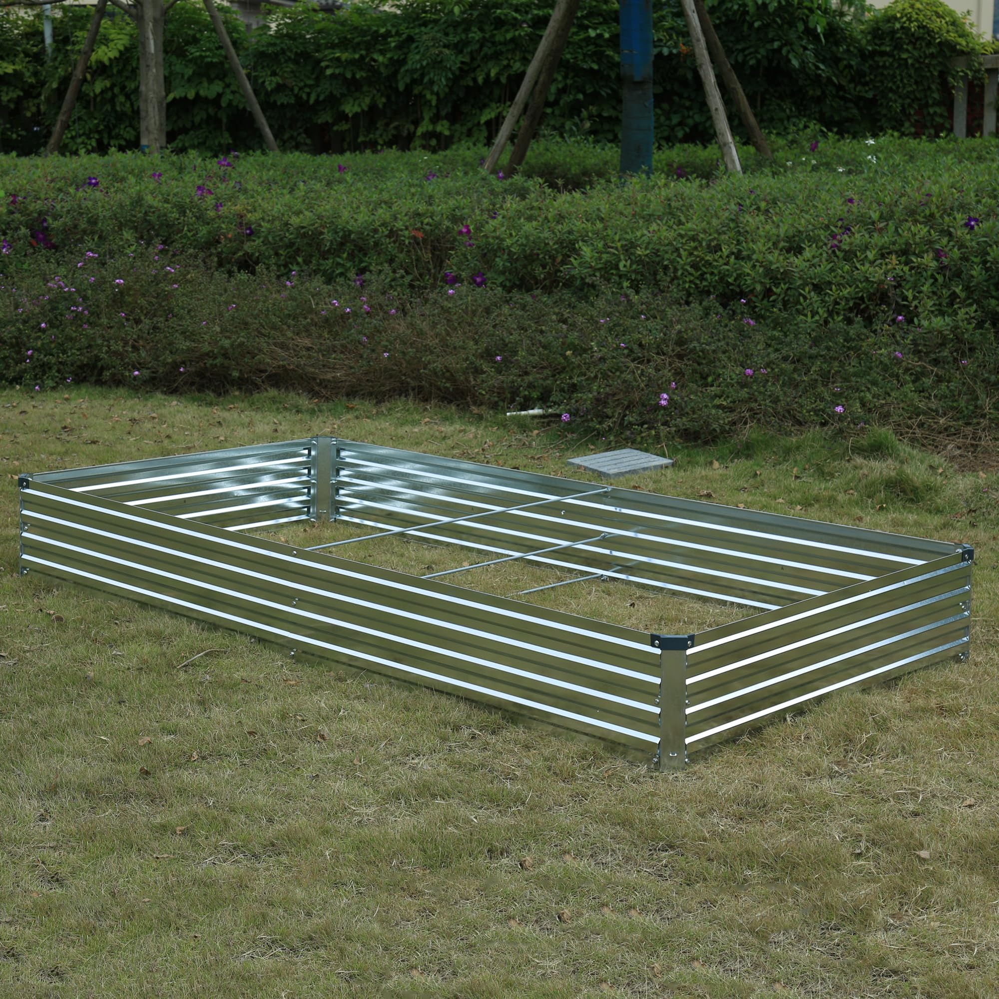 Foxlang 2 Pack 8x4x1ft Galvanized Raised Garden Bed