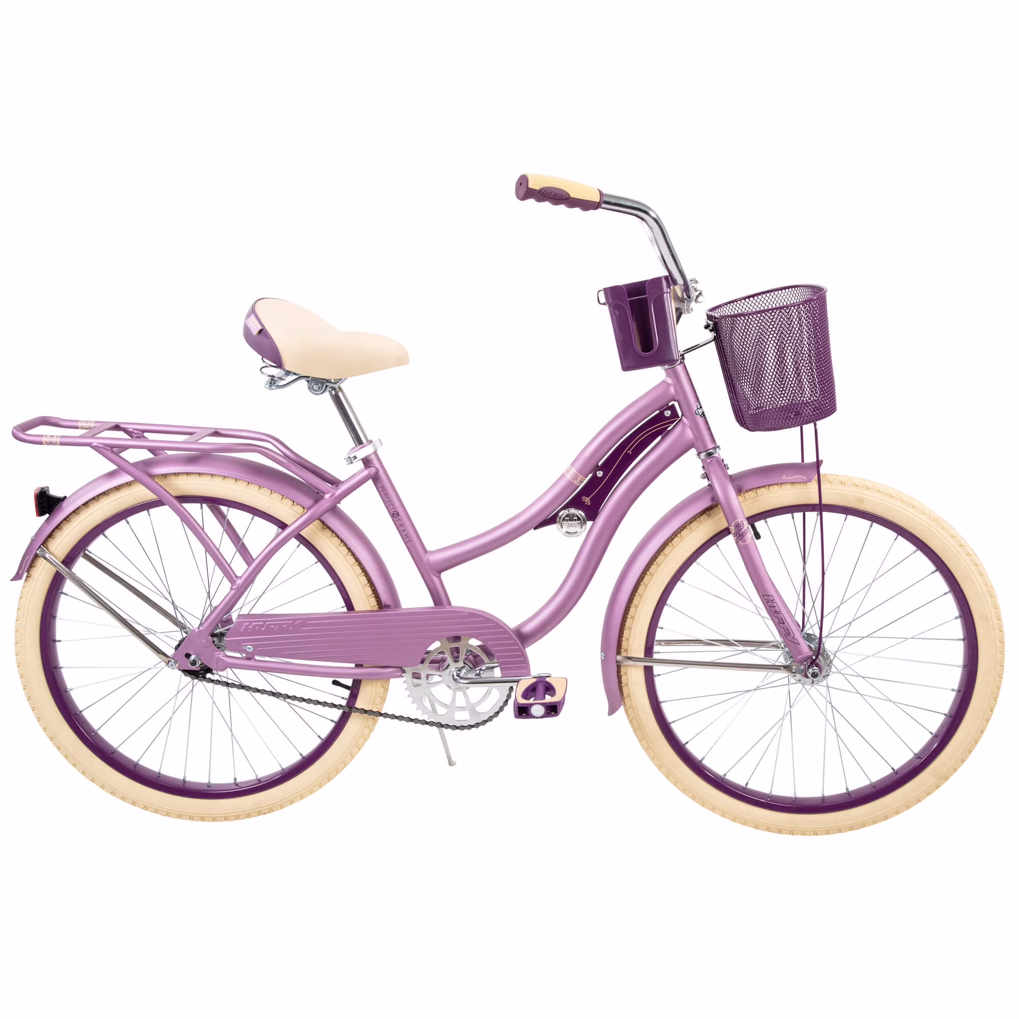 24" Nel Lusso Cruiser Bike, Fits Riders 4'8" 5'8", Purple, Adult, Women's(Purple/24")