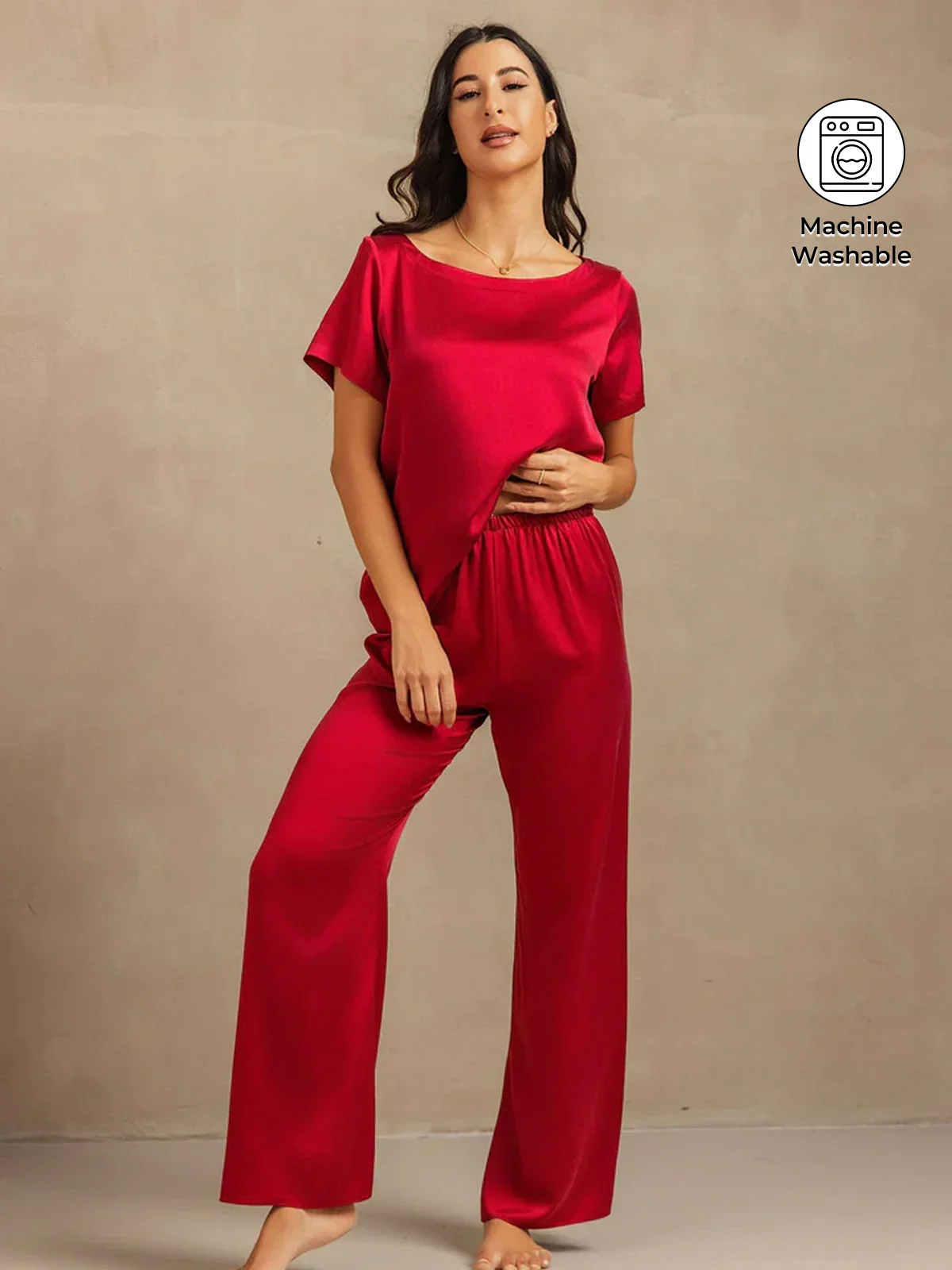 19Momme Women's Washable Silk Short Sleeve Pajamas Set