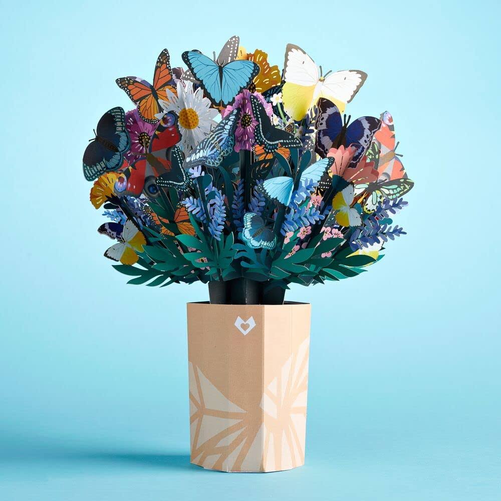 Lovepop Butterfly Paper Flower Bouquet, 3D Pop Up Flowers, Multicolor