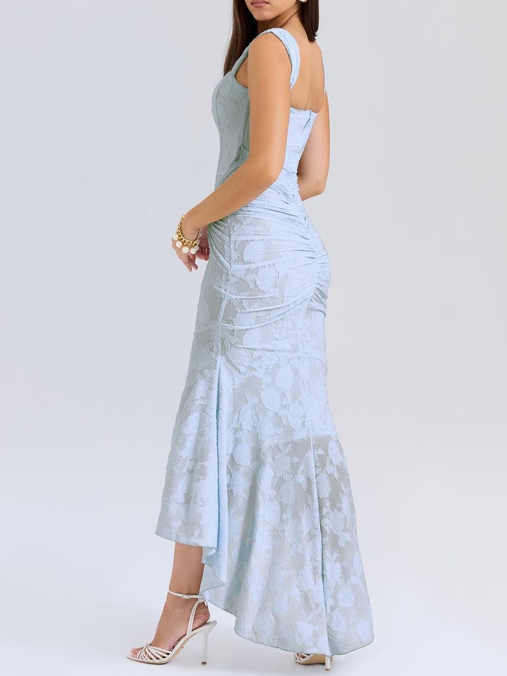 Robe Maxi Fleurie Bleuets