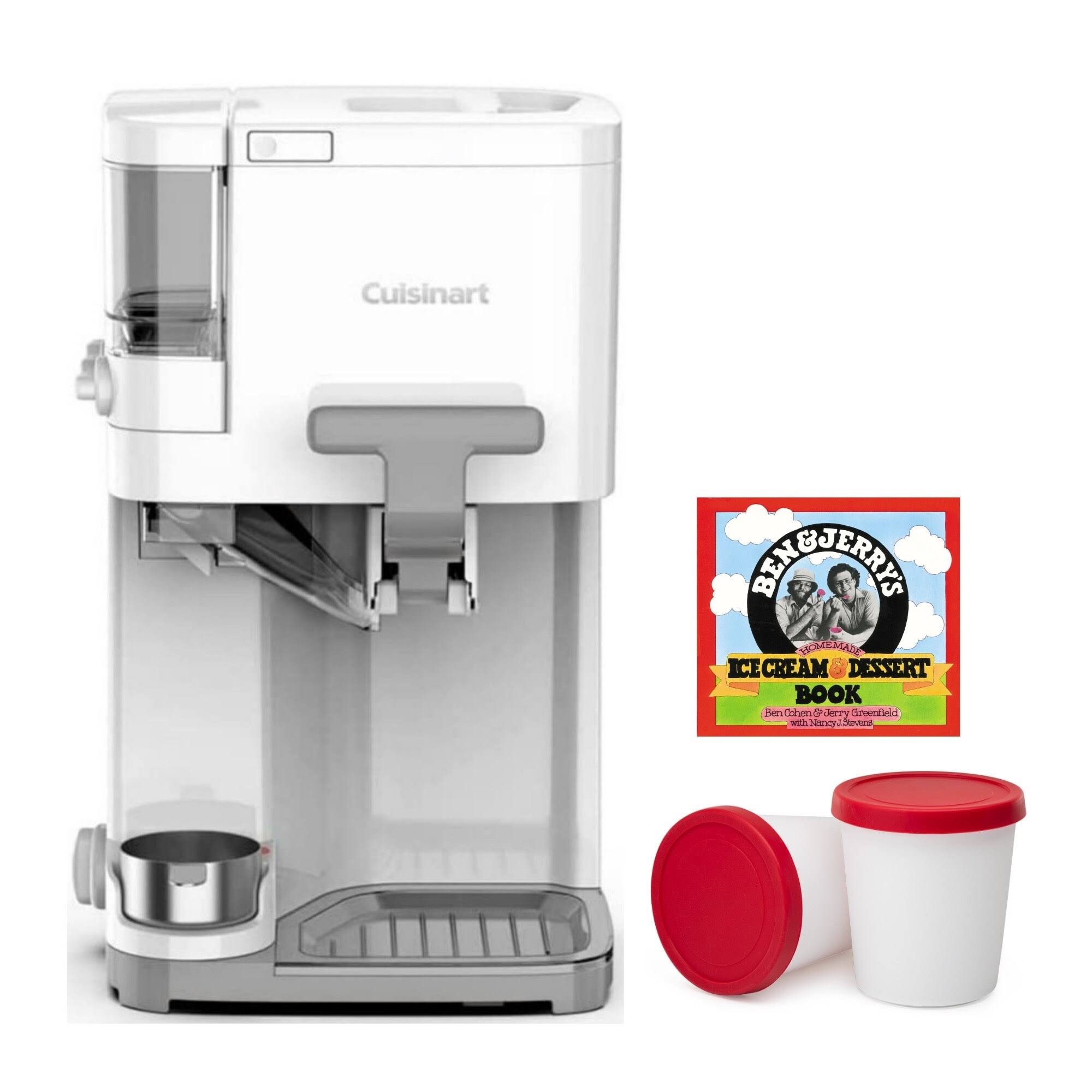 Cuisinart Mix It in Soft Serve Ice Cream Maker (White) w/ Cups Bundle
