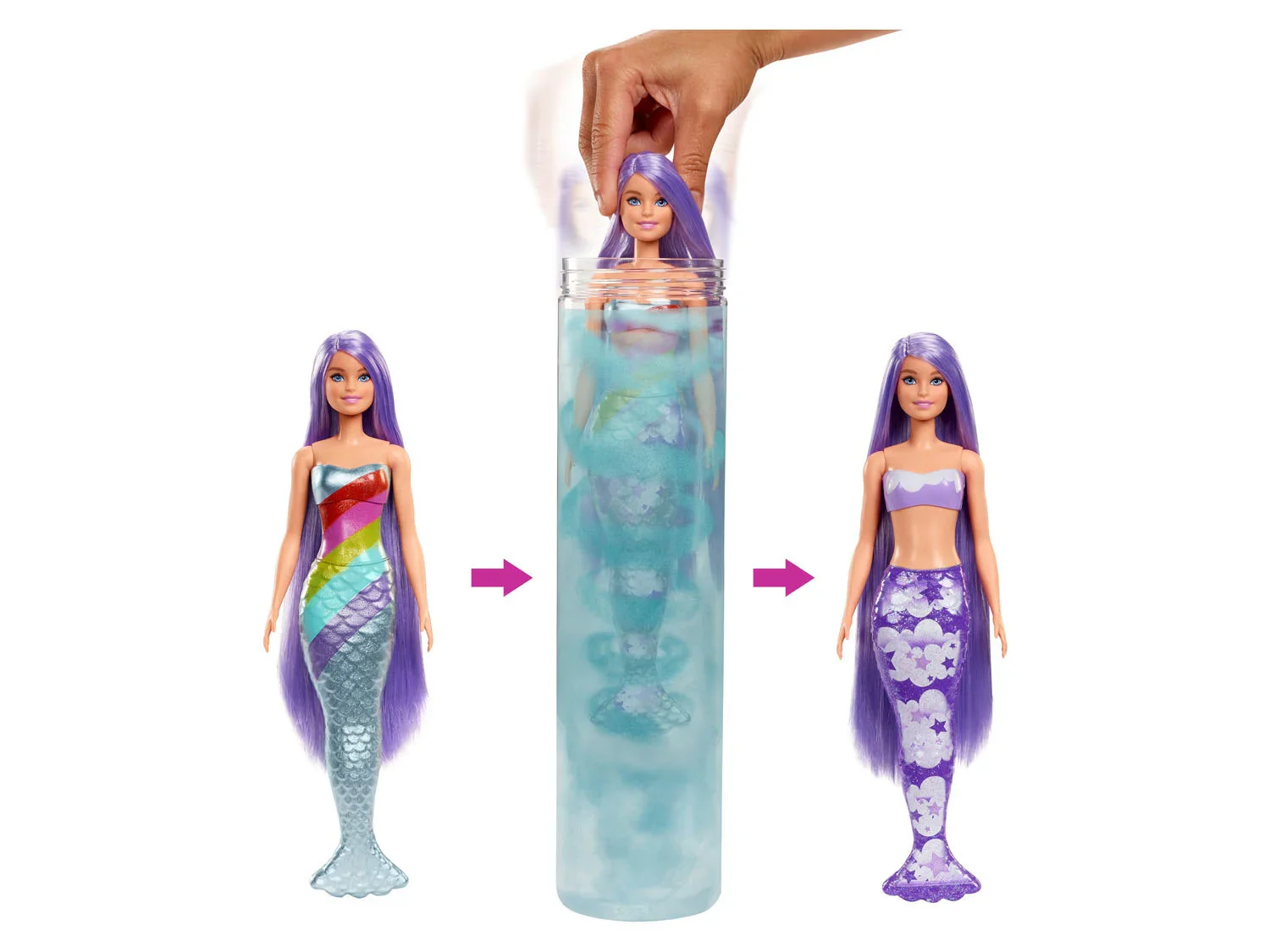 Poupe de sirne Color Reveal, Barbie
