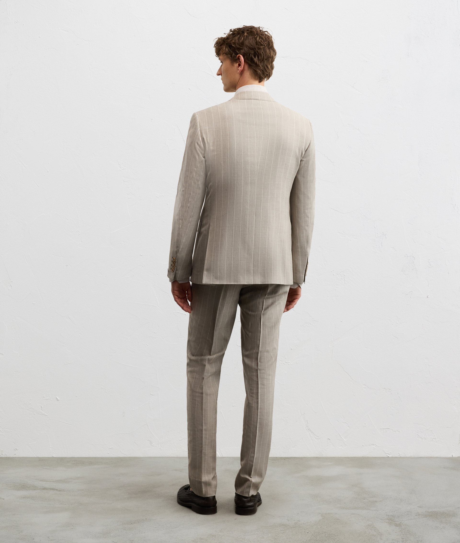 LIGHT BROWN SILK SINGLE BREASTED JACKET