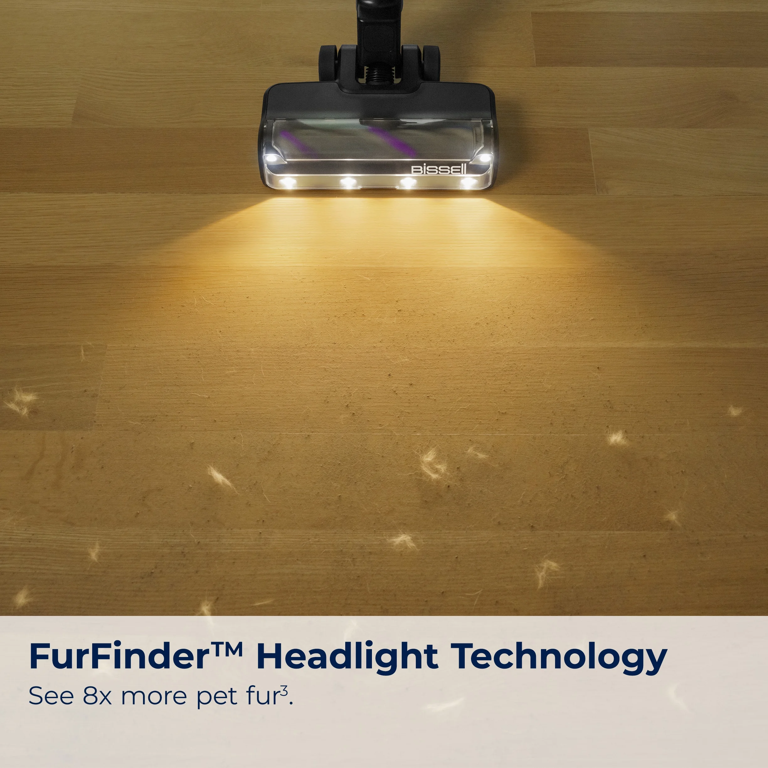 BISSELL Powerclean Furfinder 200W Self - Standing Cordless Stick Vacuum, Carpet, Area Rugs, Hard Floor, Upholstery, Strong Suction, Removeable Battery, LED Headlights, up to 40 Minute Run Time, 4031