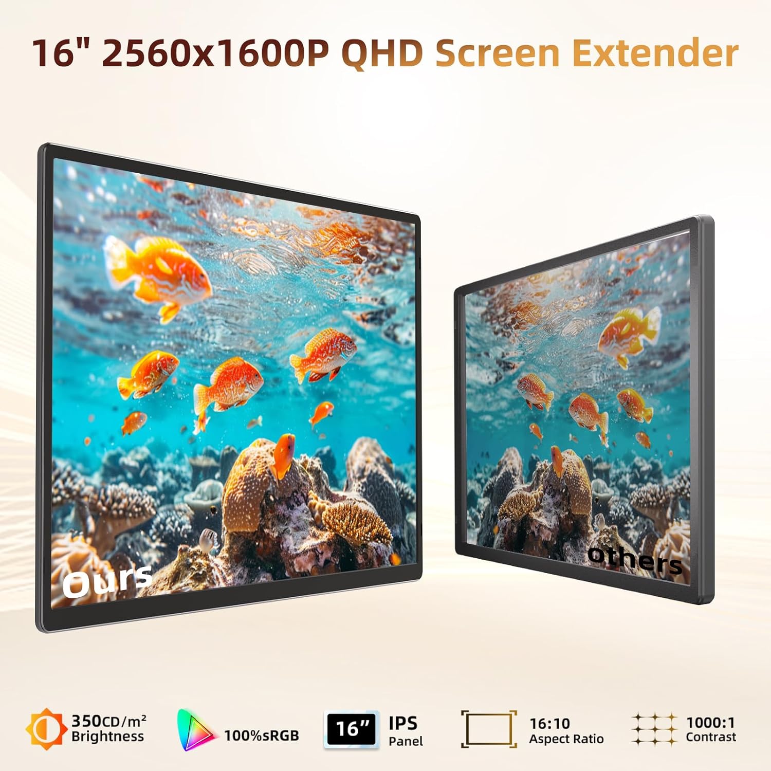 Laptop Screen Extender 2.5K Monitor - 16